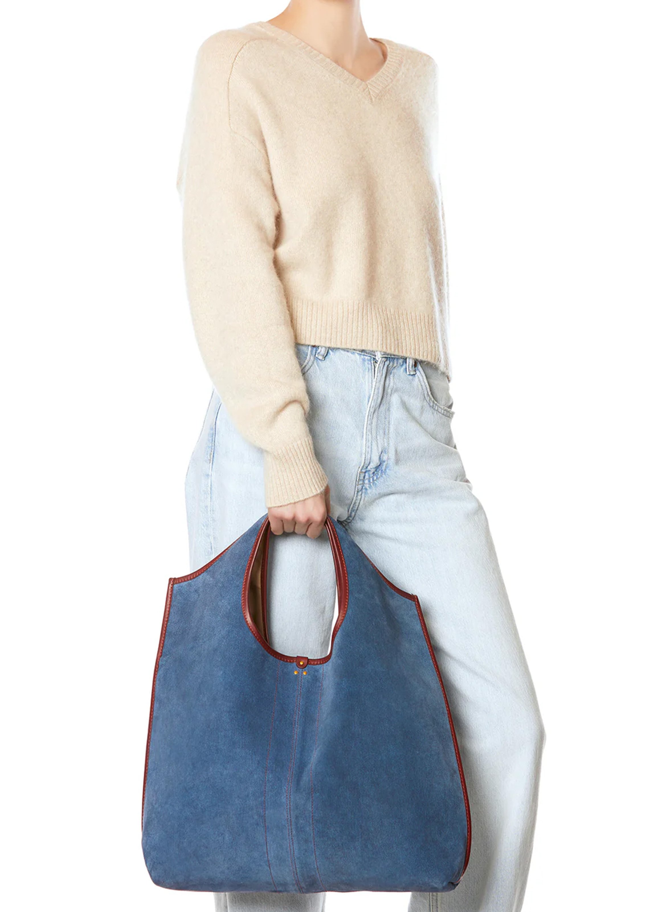 Cabas en cuir mélangé JEROME DREYFUSS Bleu