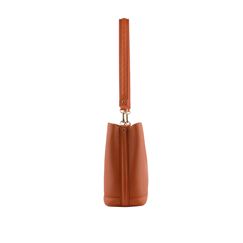 Satchel - cowhide leather POURCHET Orange