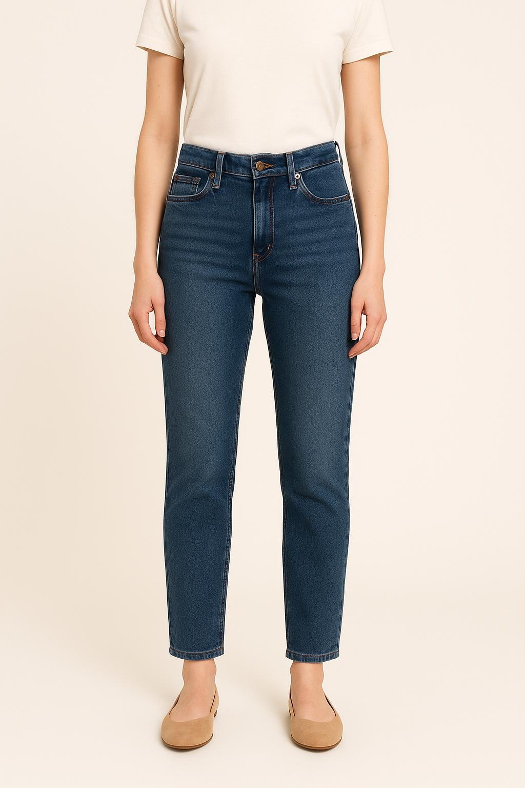 Cropped slim jeans with studs COMPTOIR DES COTONNIERS - Seconde main Blue