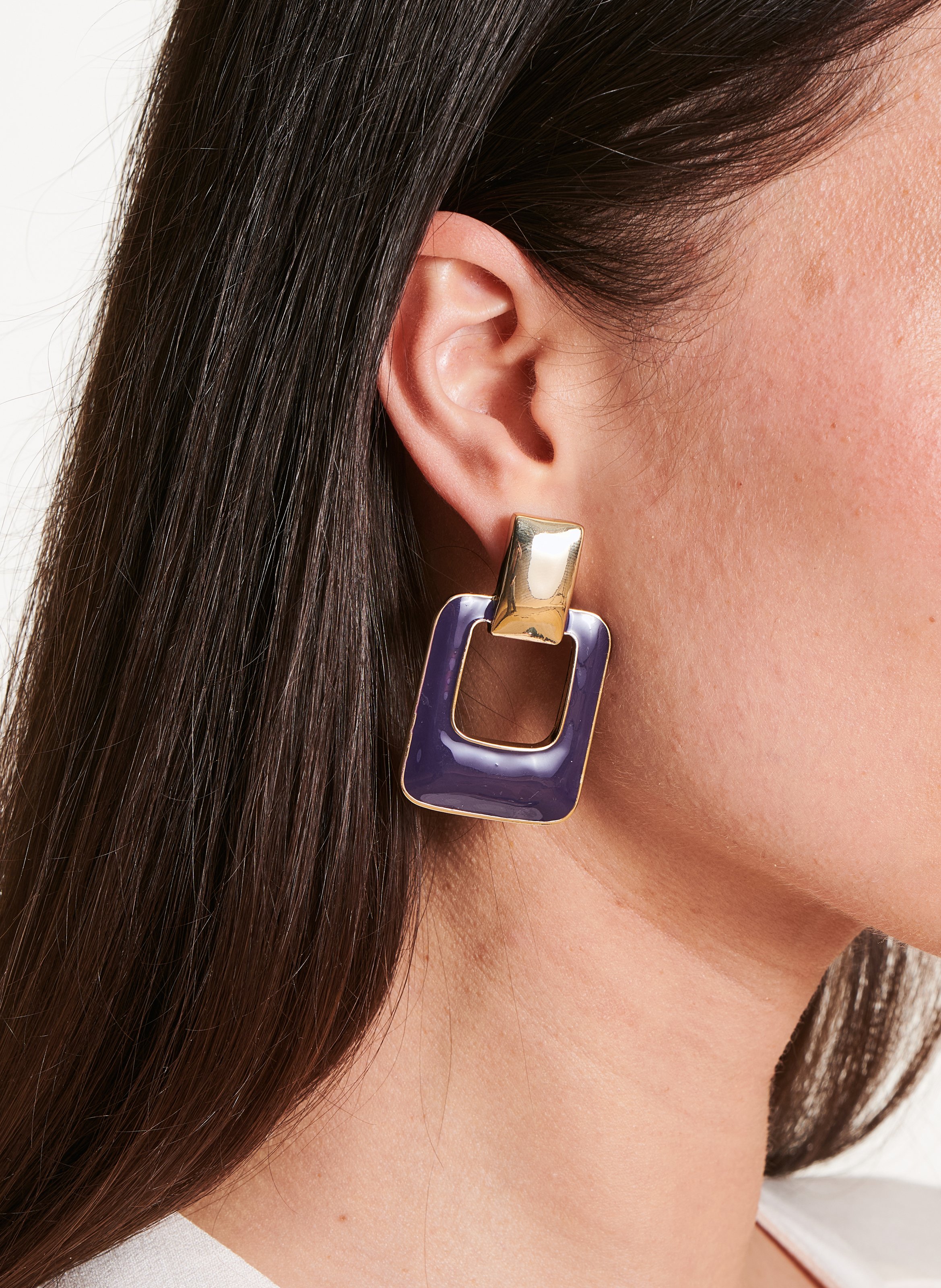 Boucles d'oreilles pendantes LA FEE MARABOUTEE Violet