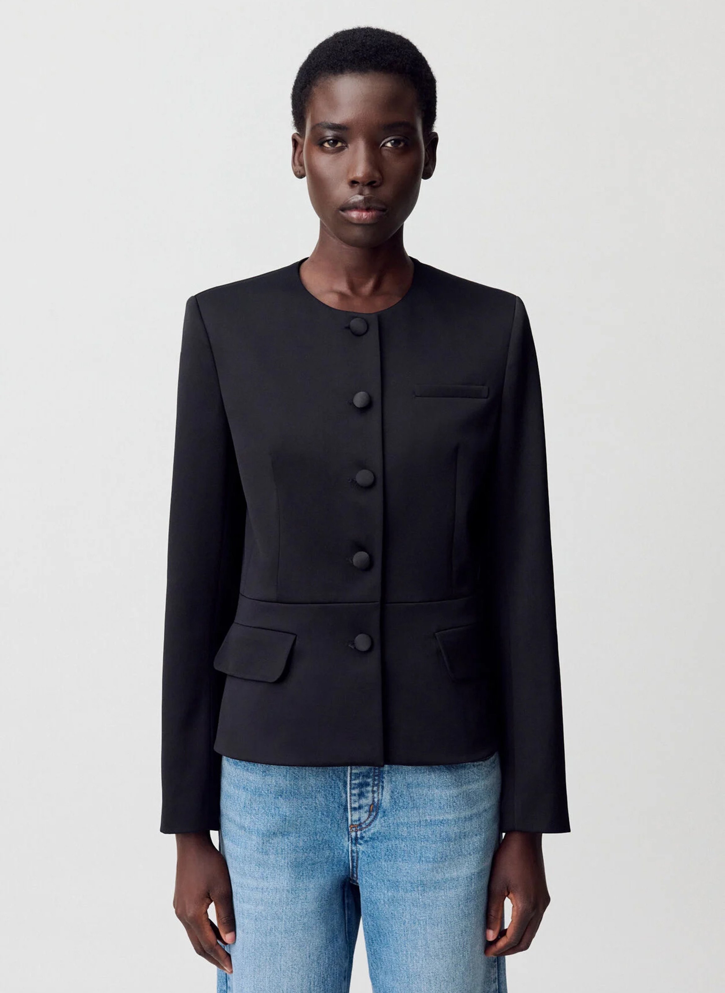 Veste tailleur col rond CLAUDIE PIERLOT Noir