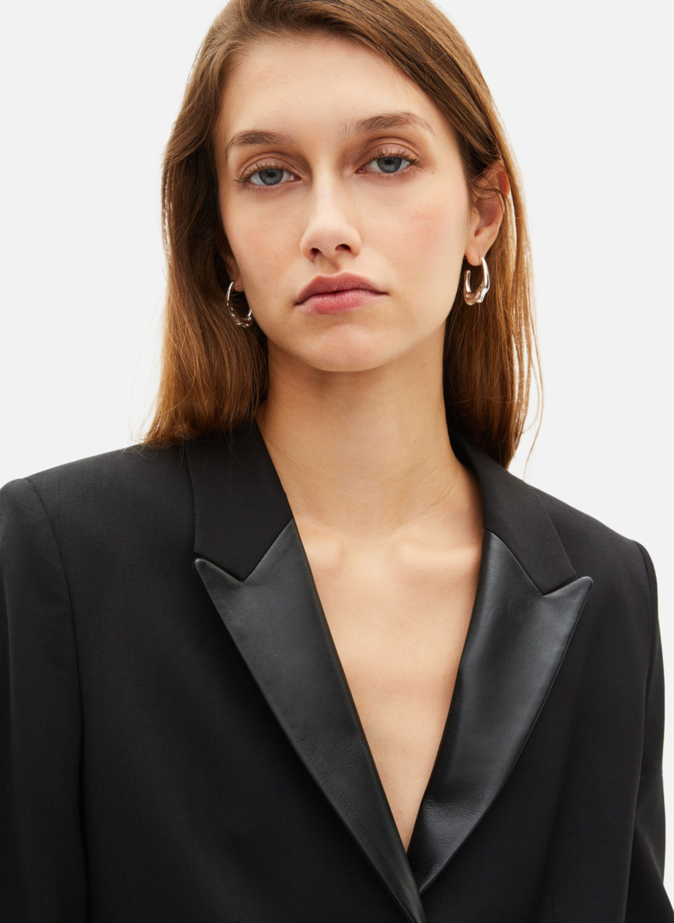 Short dress with leather collar THE KOOPLES Black