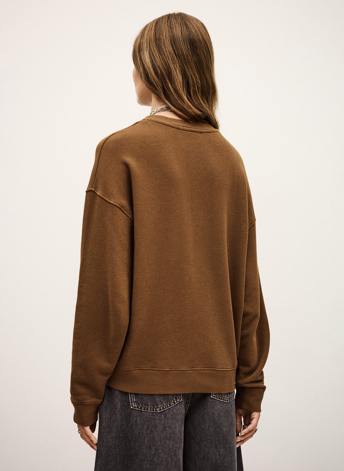 Sweat col rond en coton  BA&SH Marron