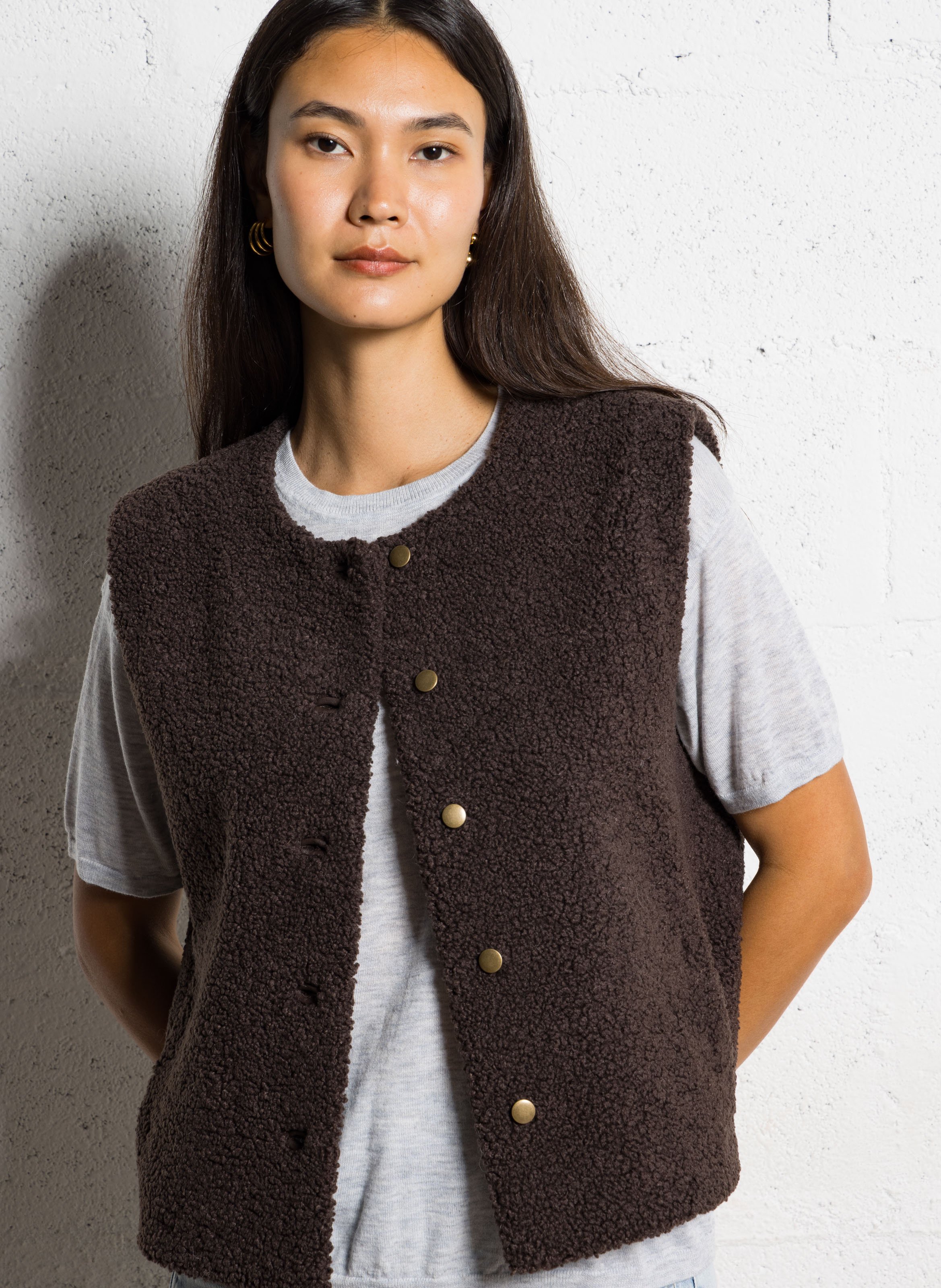 Gerade geschnittene Jacke aus Sweatstoff mit Rundhalsausschnitt MAISON 123