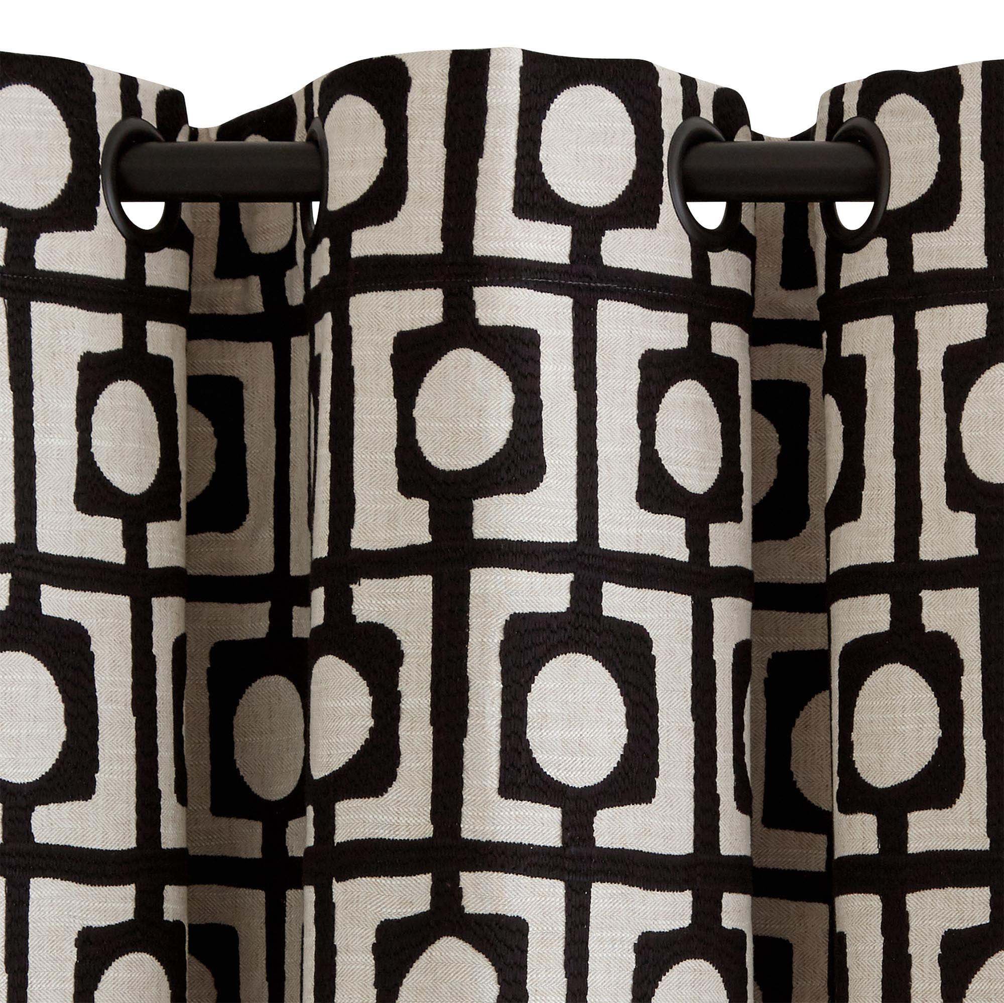 Curtain with black eyelets MADURA Beige