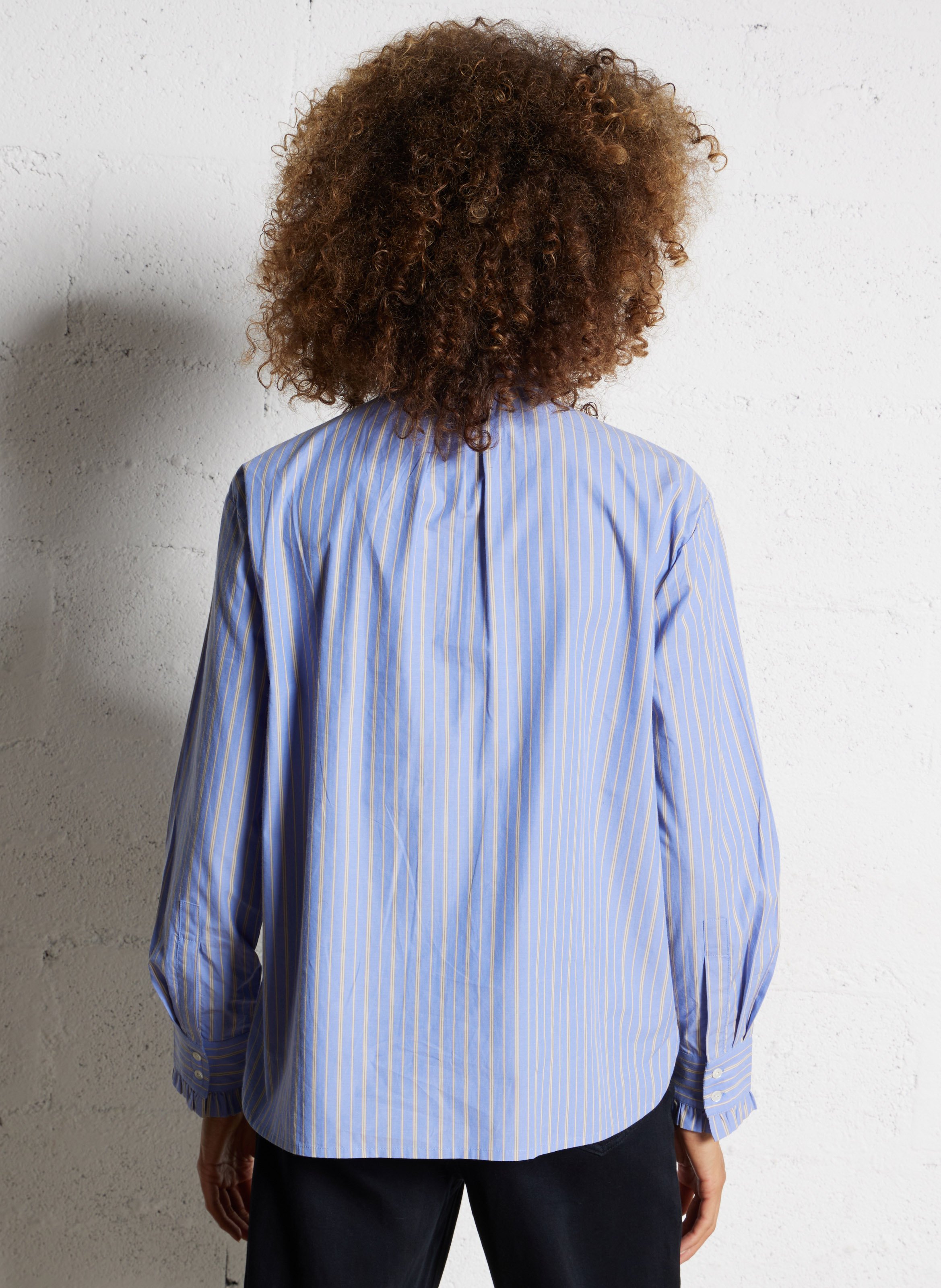 Celena striped cotton oversized shirt BELLA JONES Blue