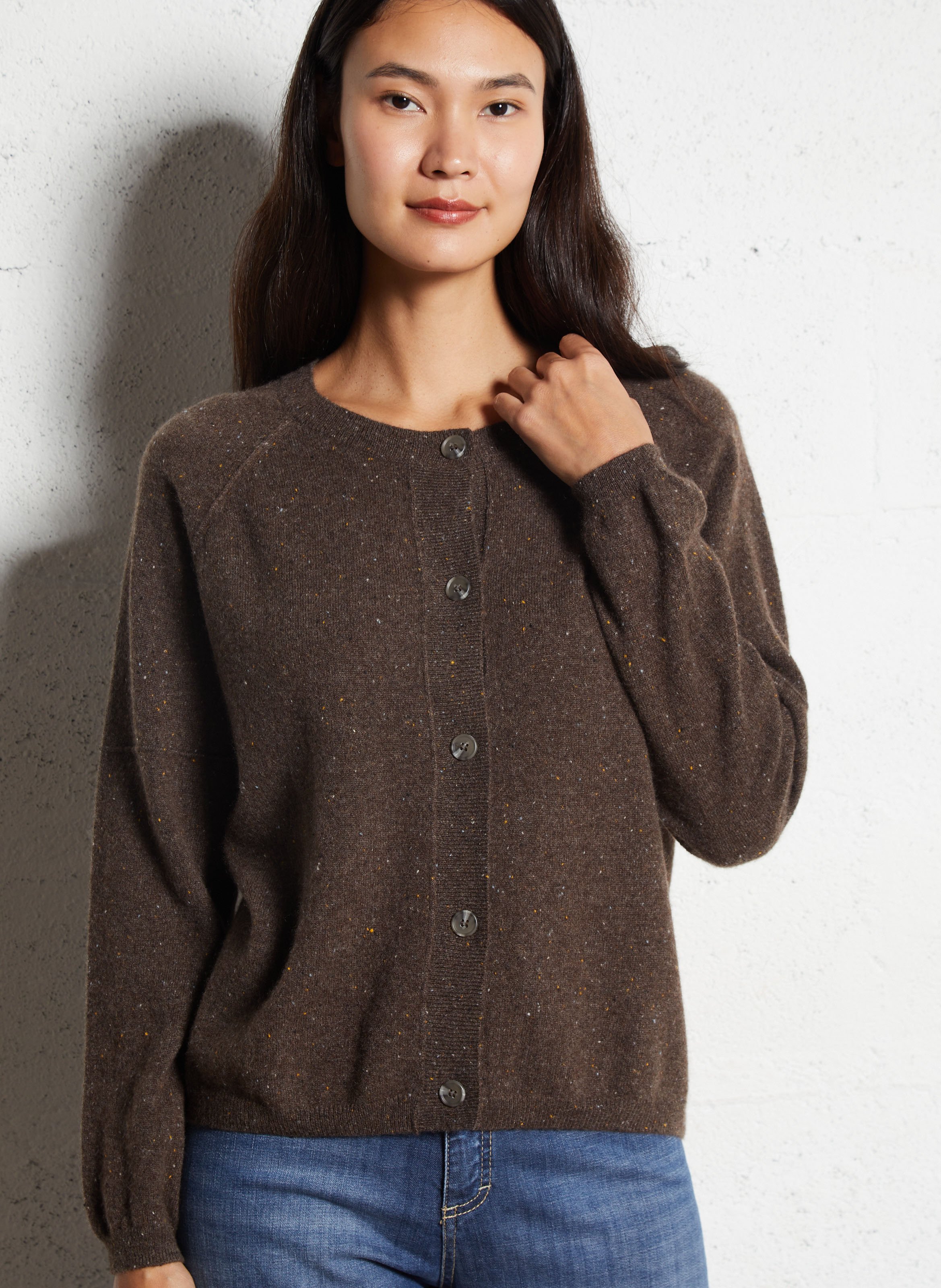 Cardigan moucheté en cachemire MAISON 123