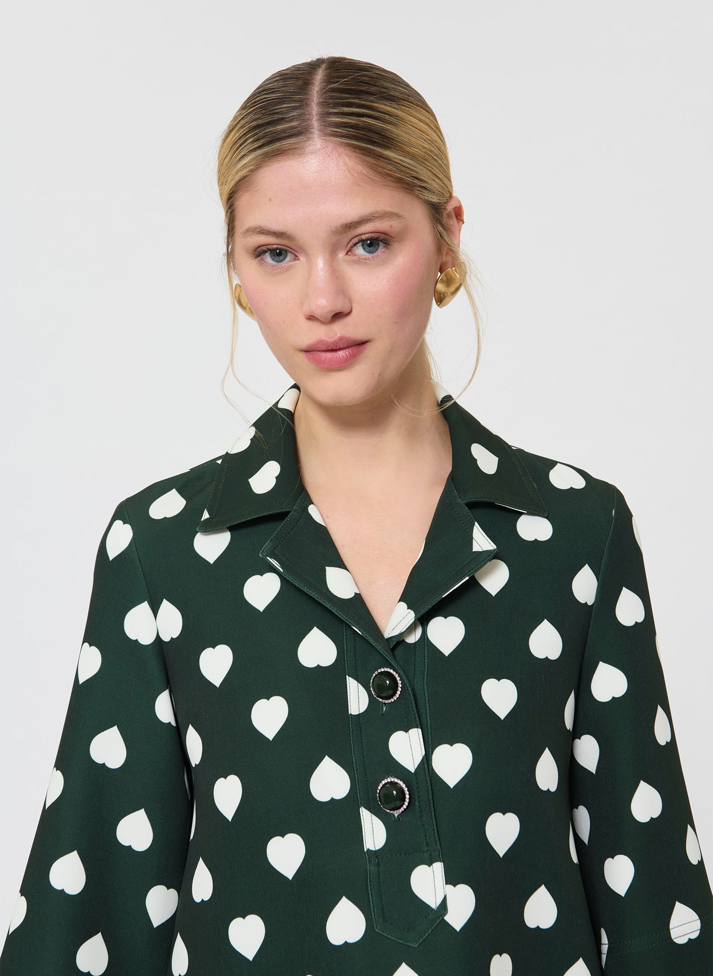 Robe courte col tailleur imprimé TARA JARMON Vert