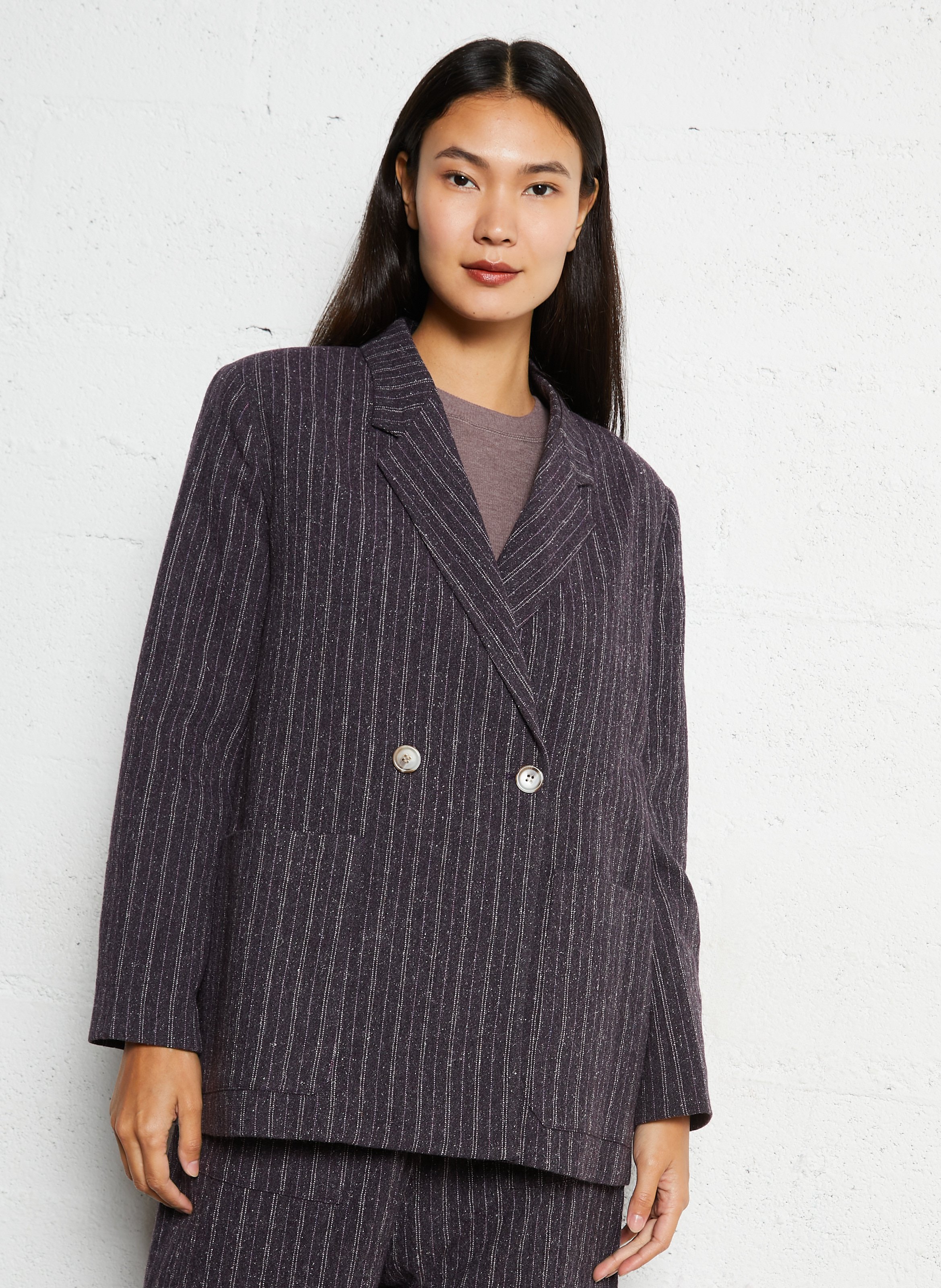 Veste oversize col tailleur rayée HOD PARIS Violet