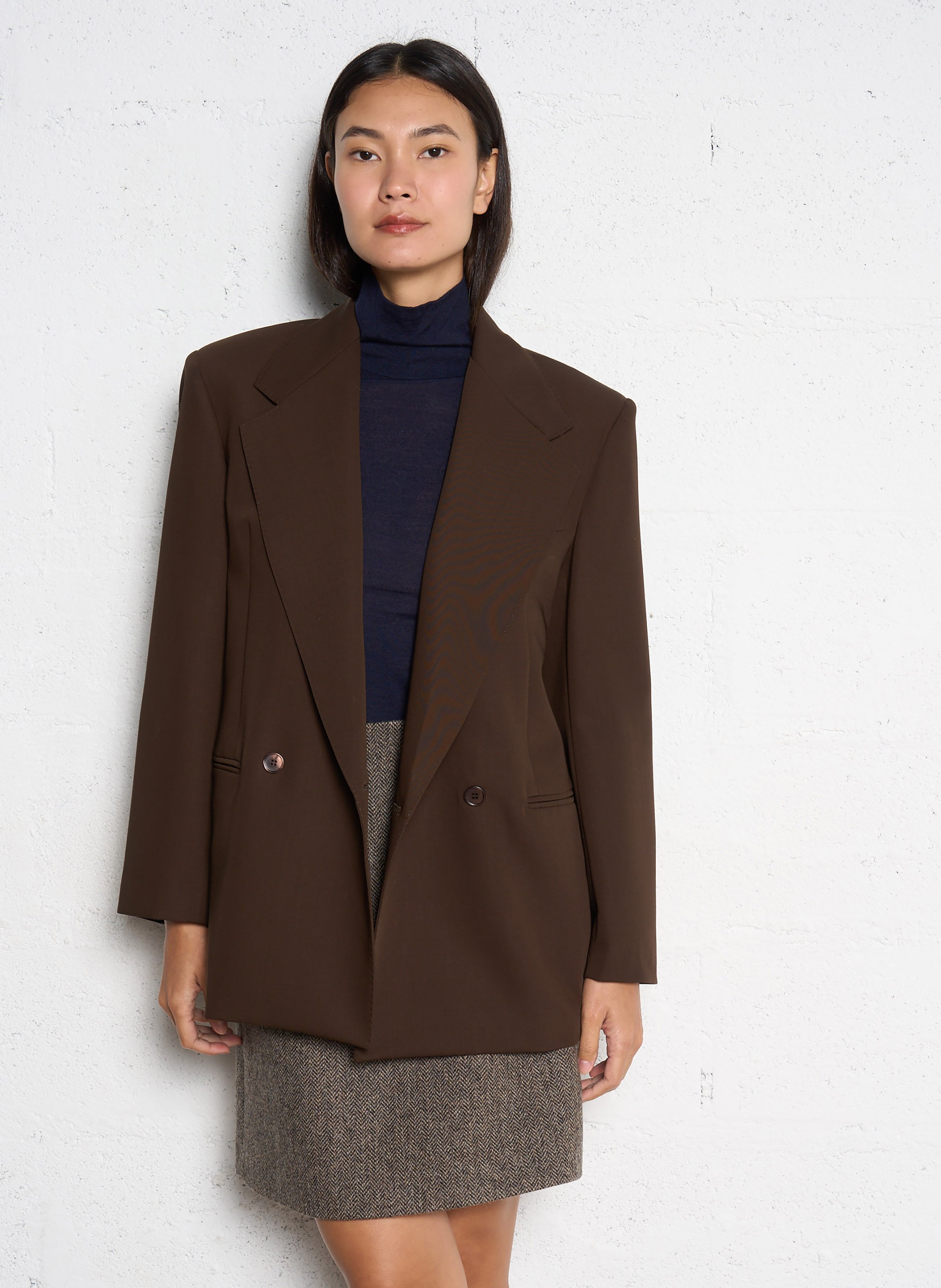 Crepe jacket with tailored collar MAX MARA WEEK END Brown