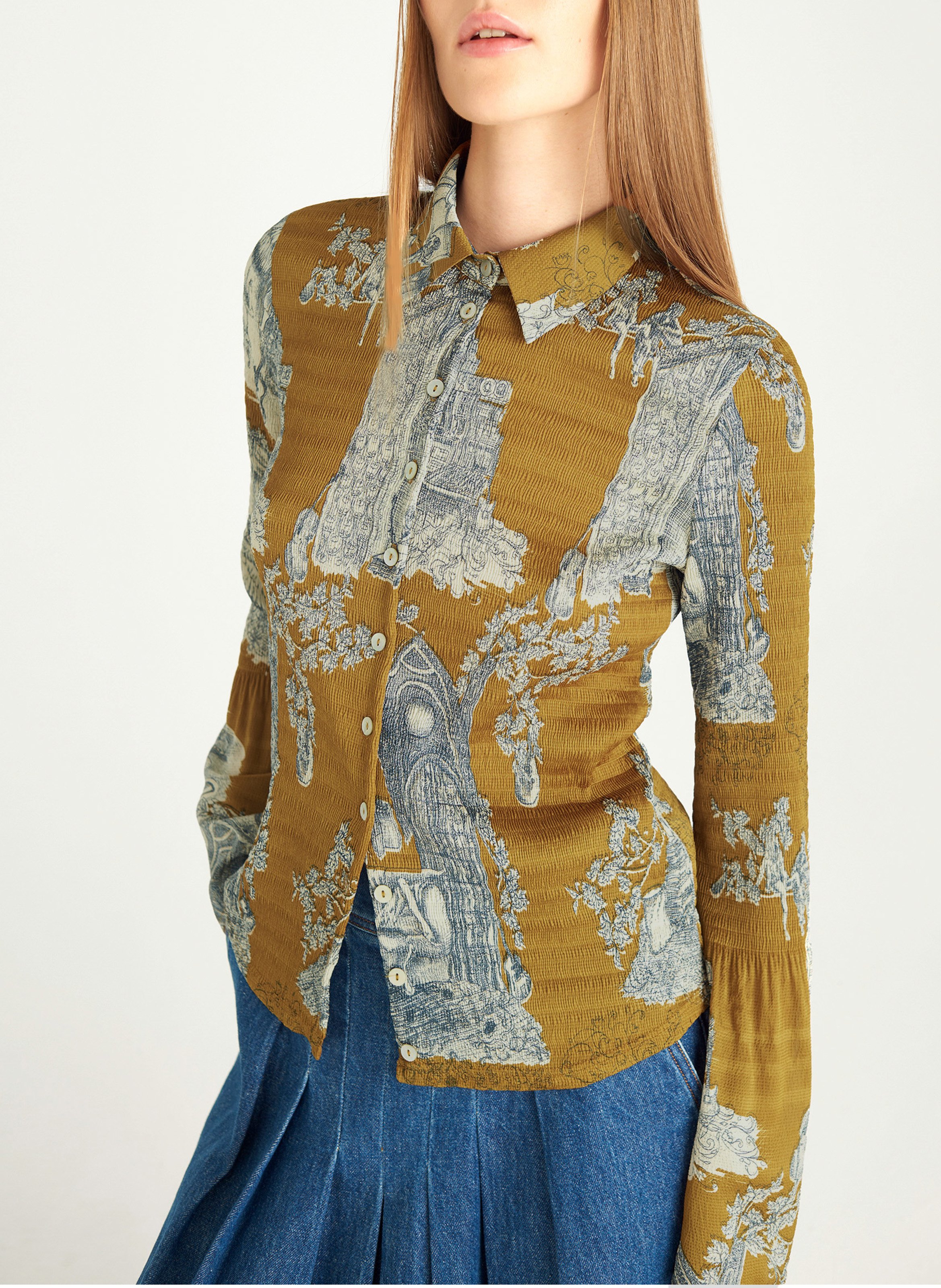 Chemise cintrée à motifs COTELAC