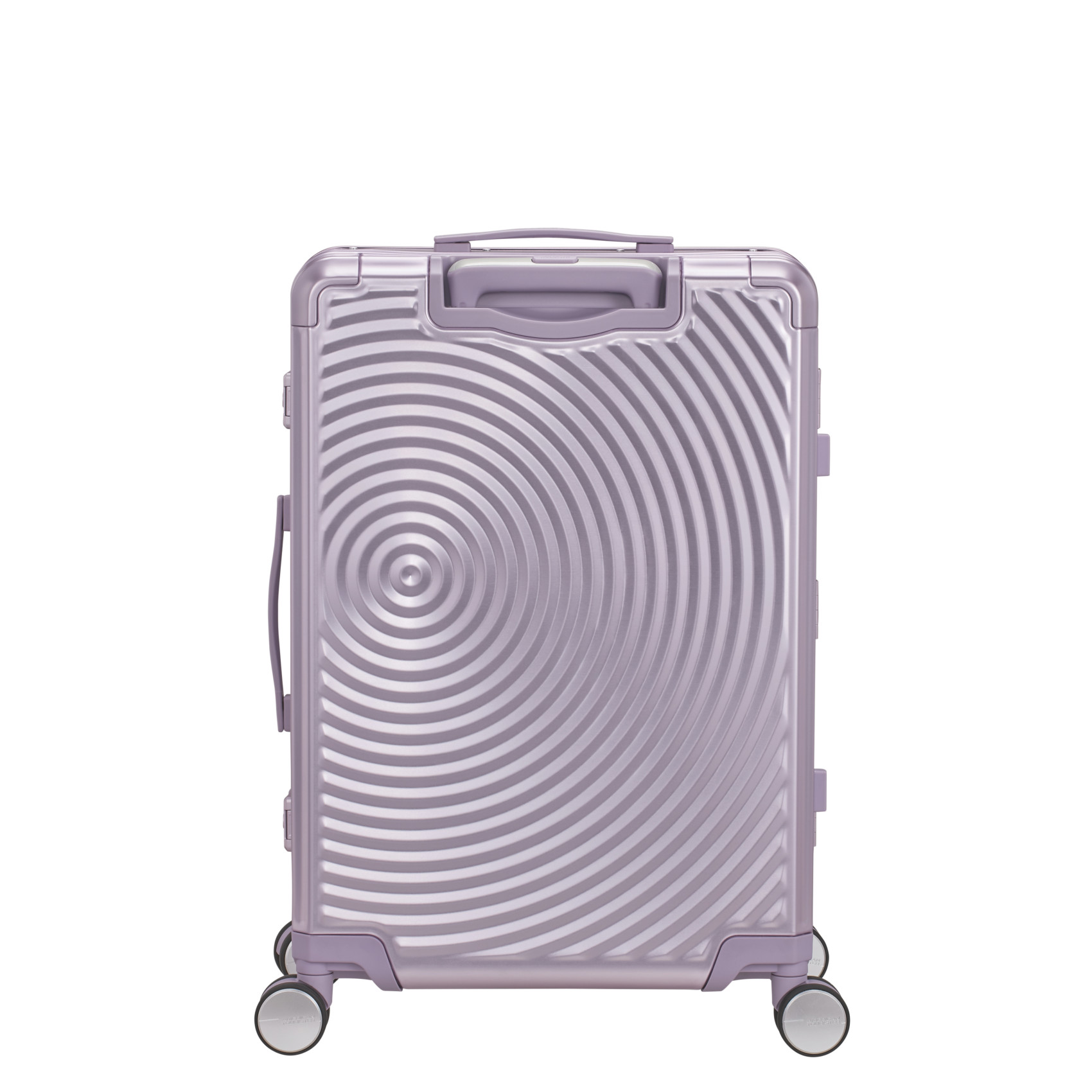 Aluminum suitcase with 4 wheels size M Purple