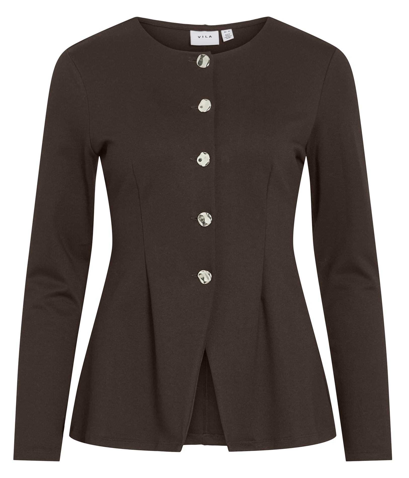 Langarm-Top mit Knopfleiste VILA Braun