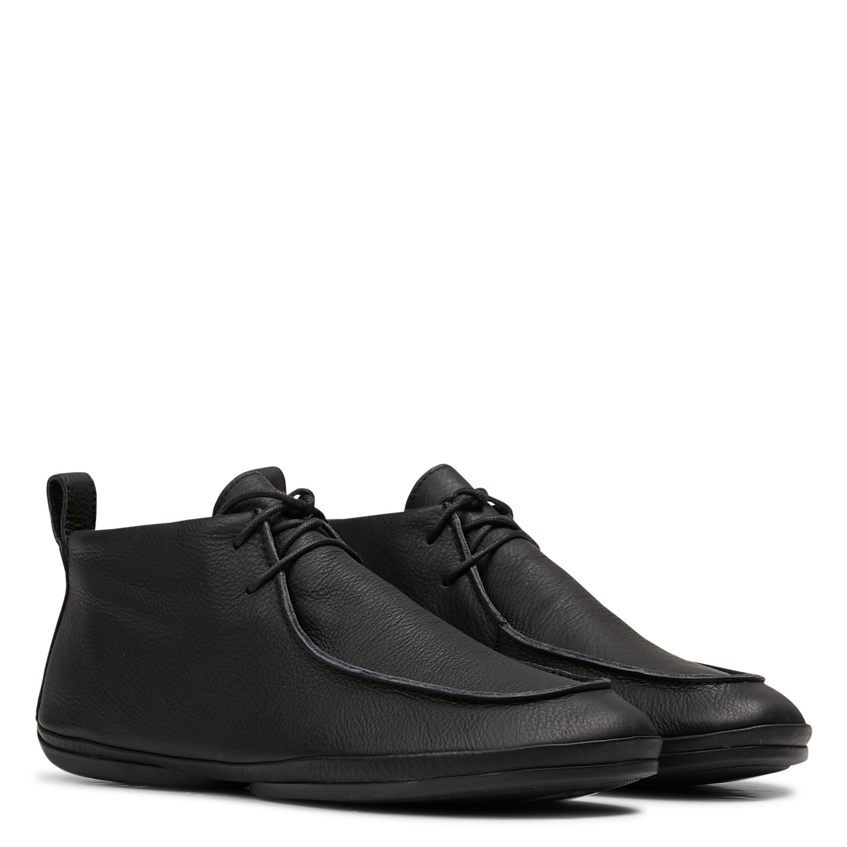 Bottines plates unies en cuir CAMPER Noir