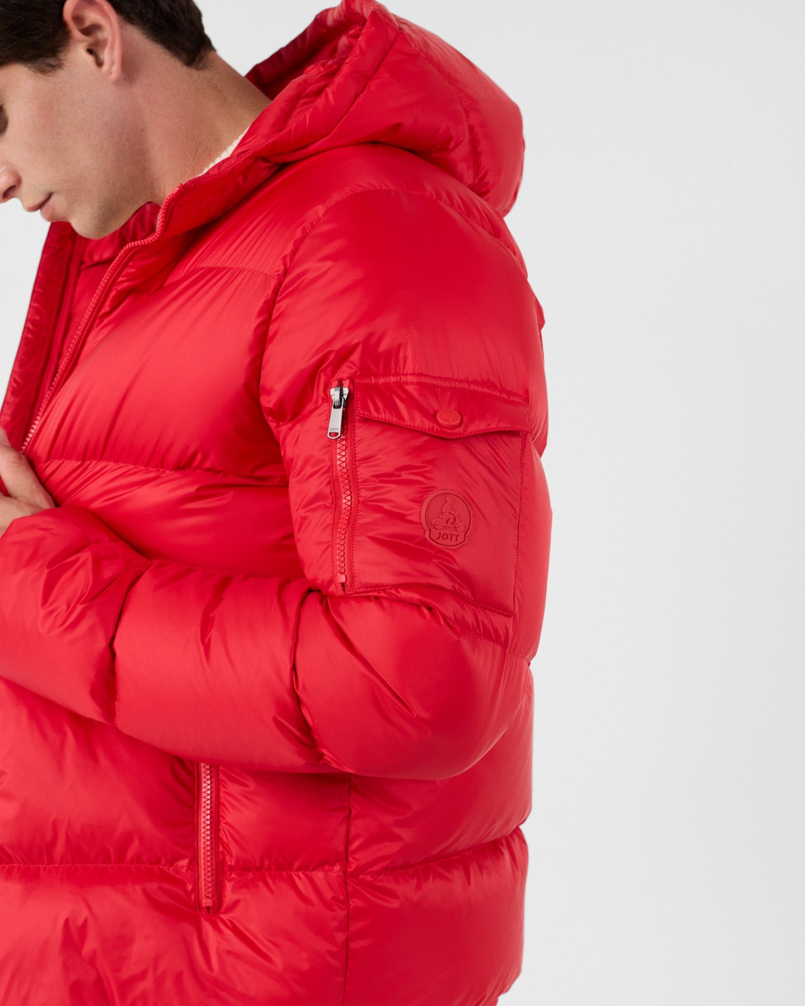 Java hooded puffer jacket for extreme cold JOTT Red