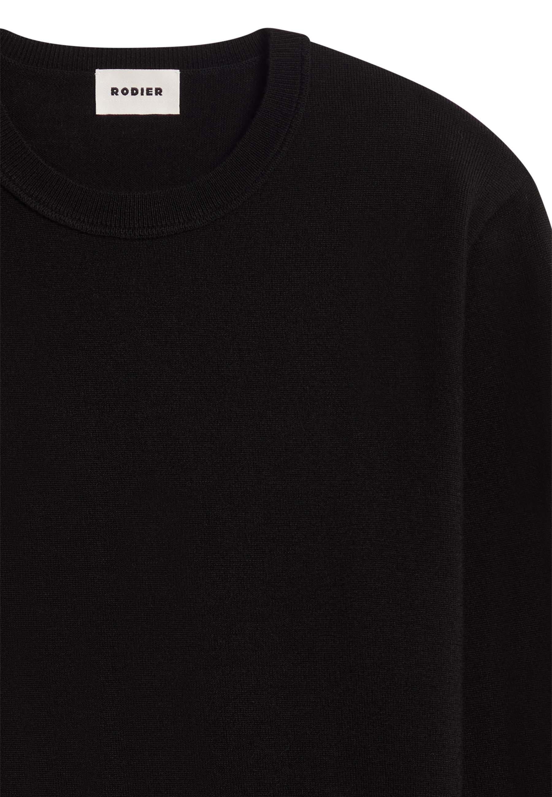 Round neck wool sweater with lace RODIER Black