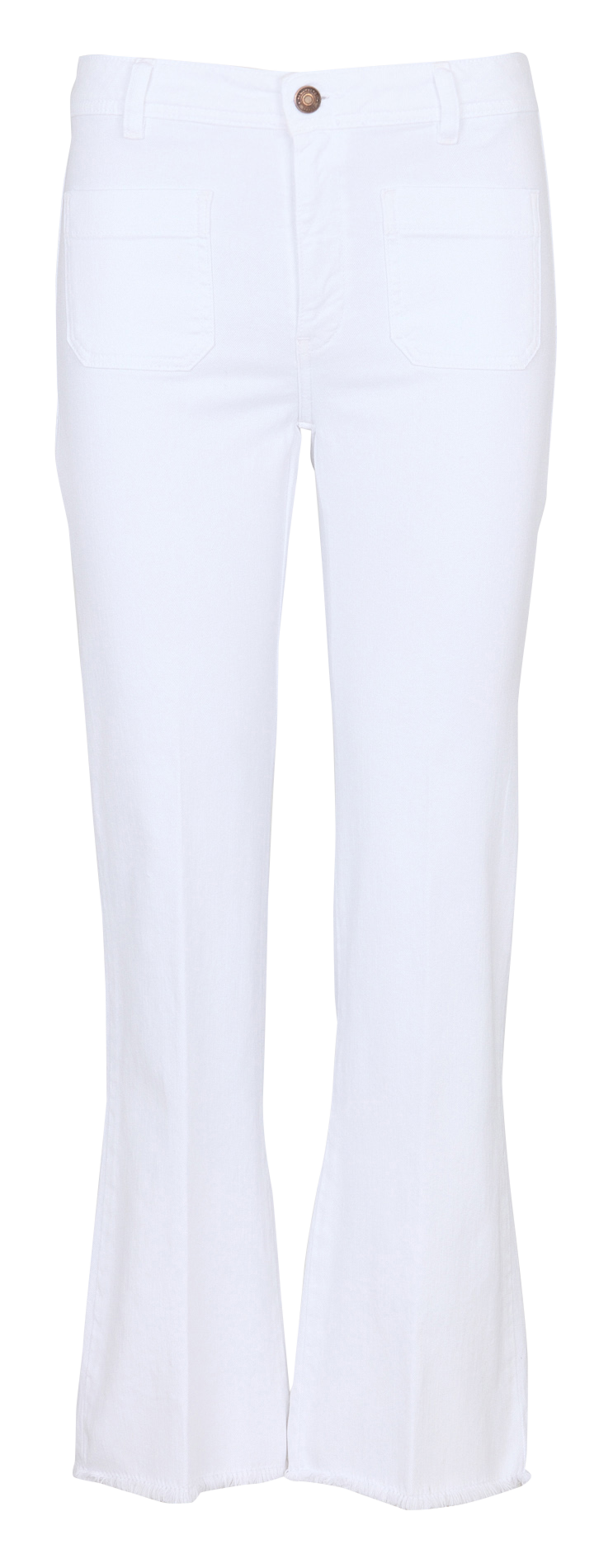 Chino van katoenmix Wit