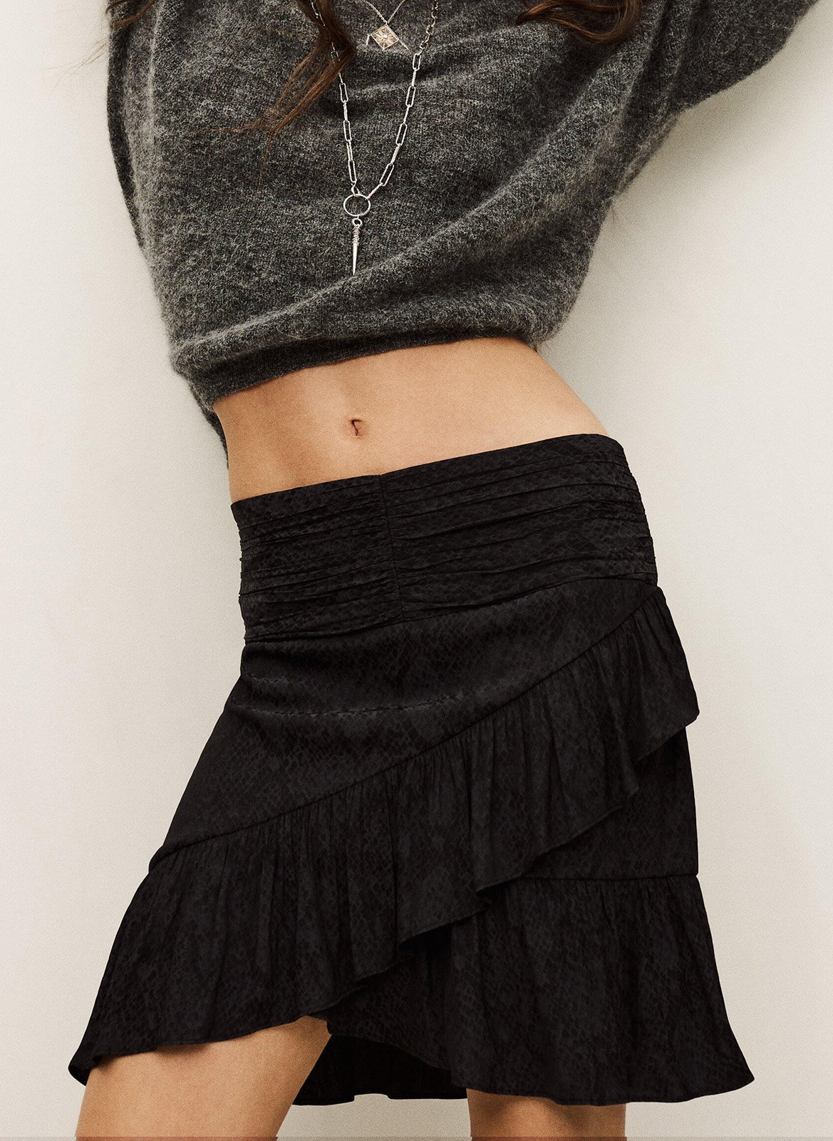 Halflange rok met print Axiroad BA&SH Zwart