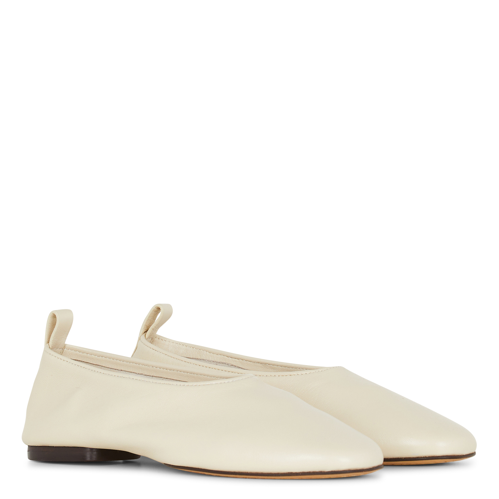 Leather ballerina flats SOEUR Beige