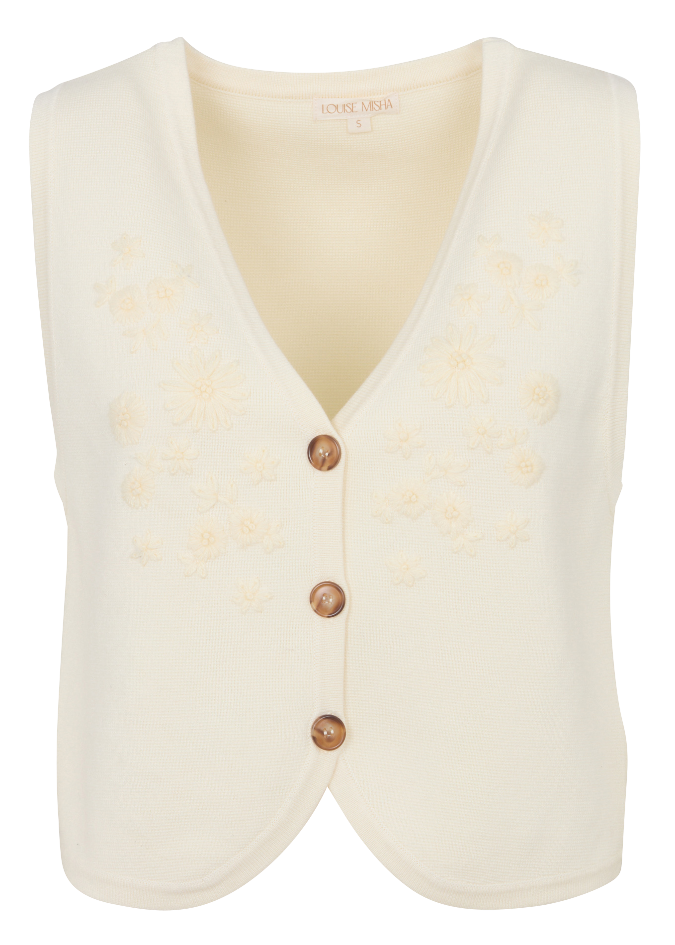 Straight V-neck vest LOUISE MISHA White