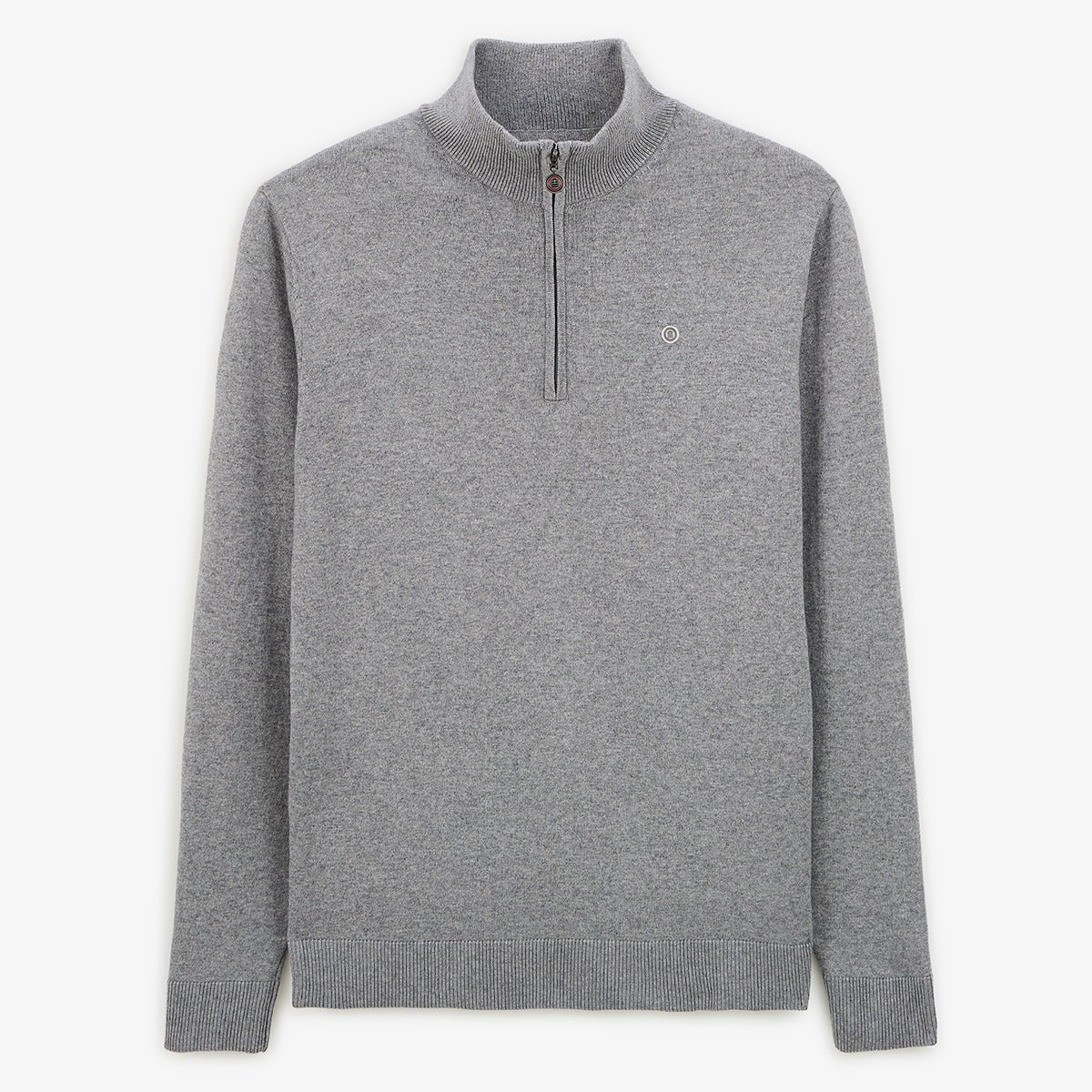 Cotton and wool sweater with zip-up neck SERGE BLANCO Grey