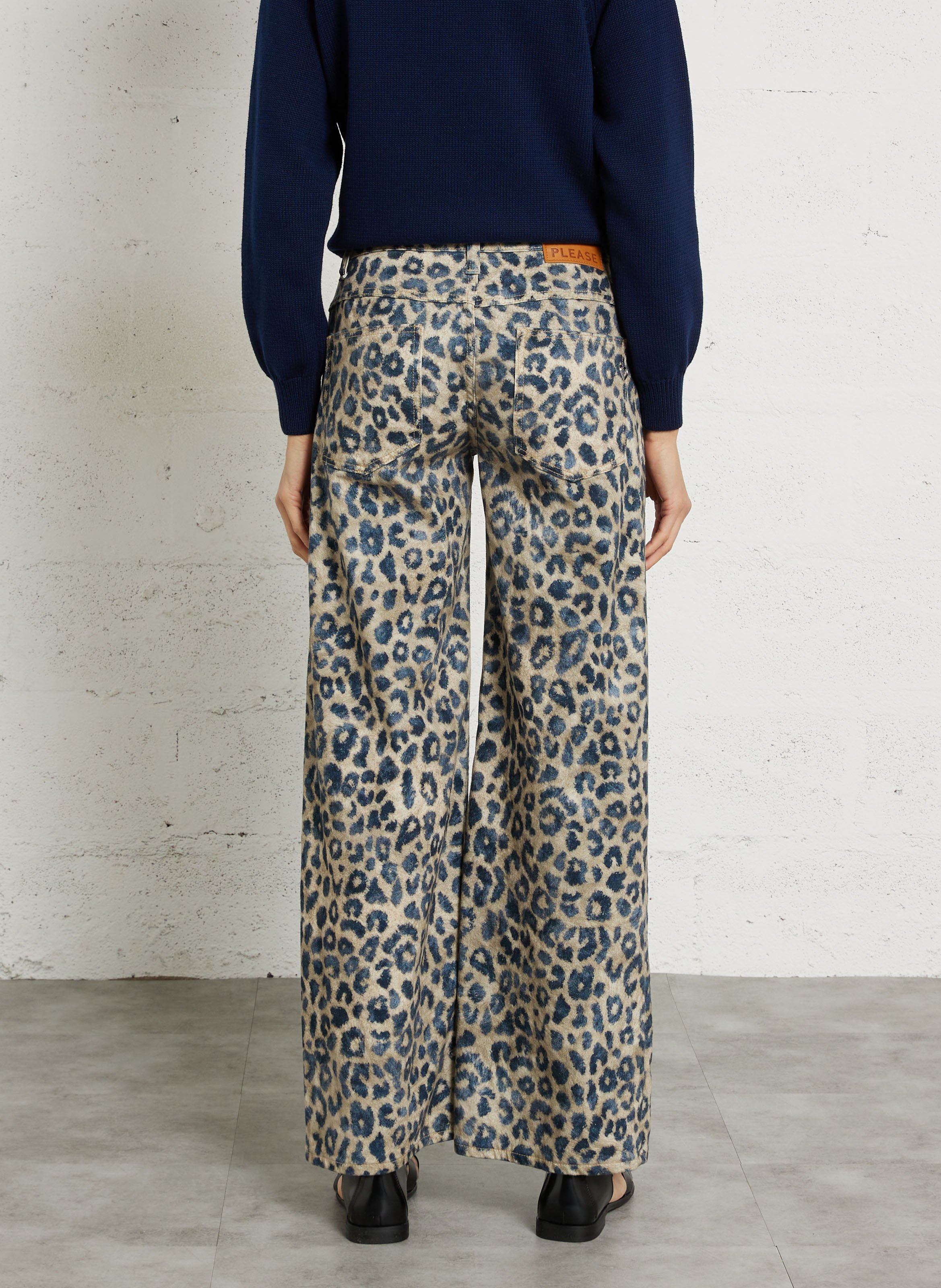 Cotton-blend chinos PLEASE Beige