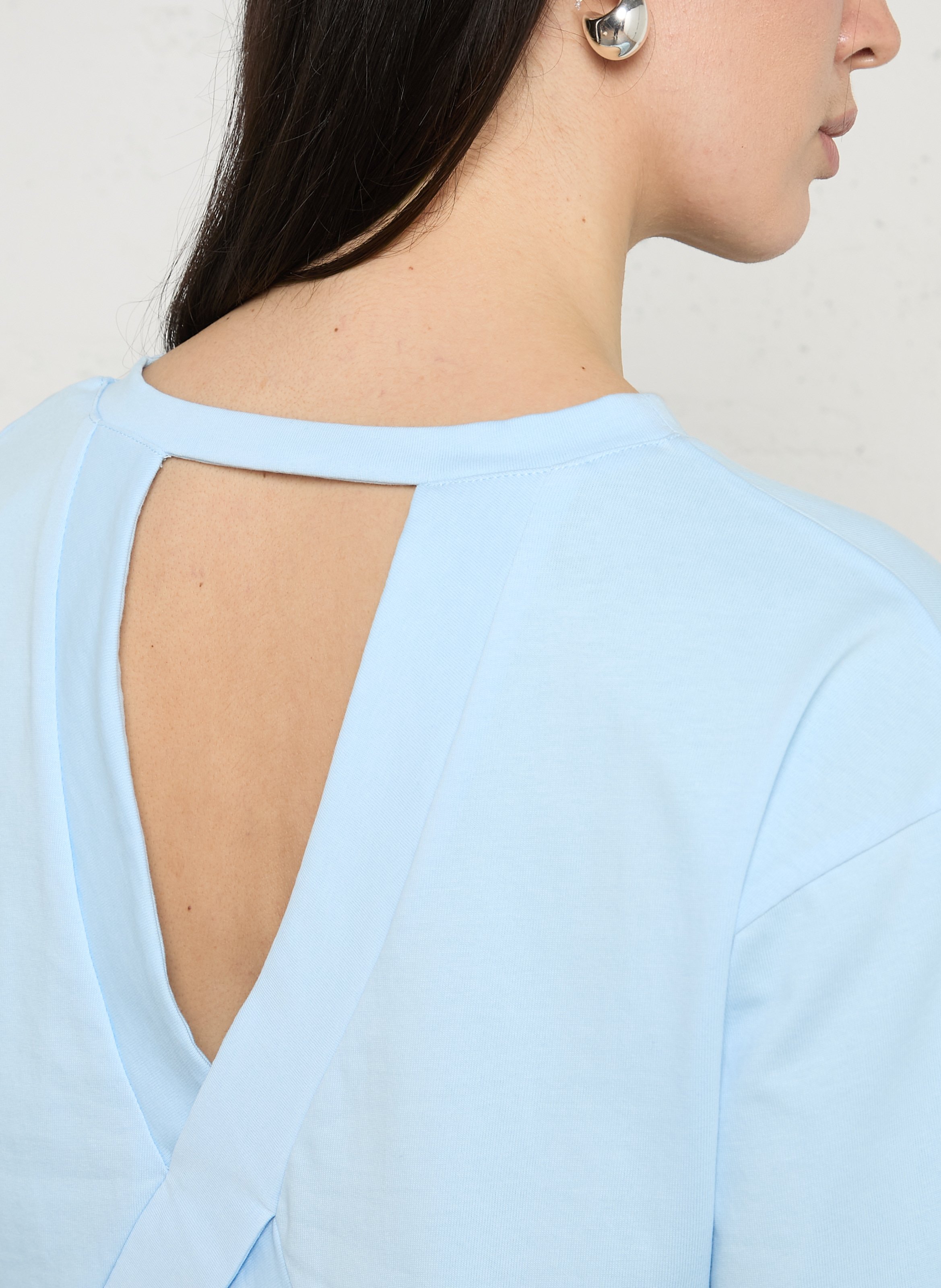 Organic cotton crop top SUNCOO Blue