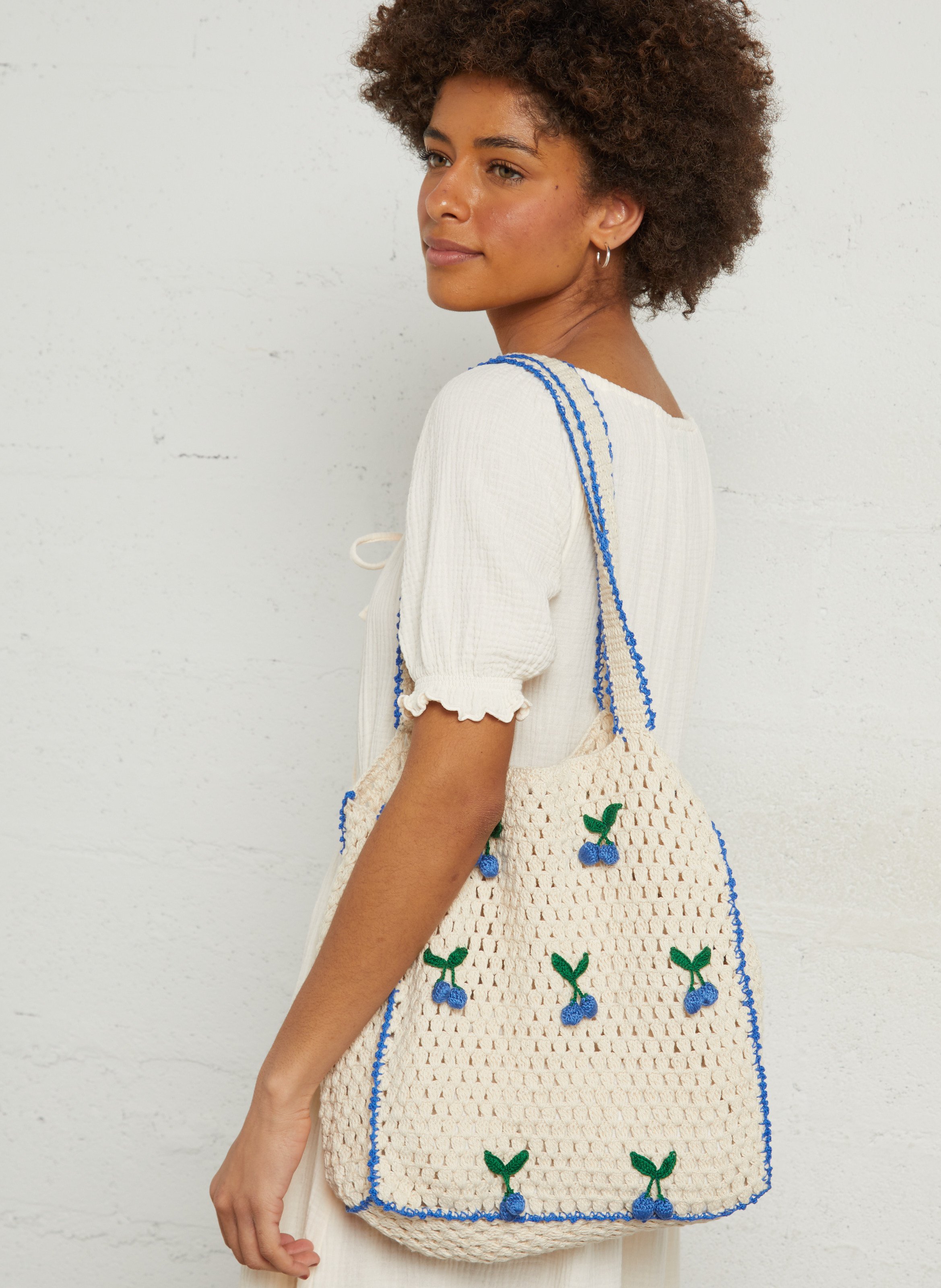 Cotton crochet bag EMILE ET IDA Blue