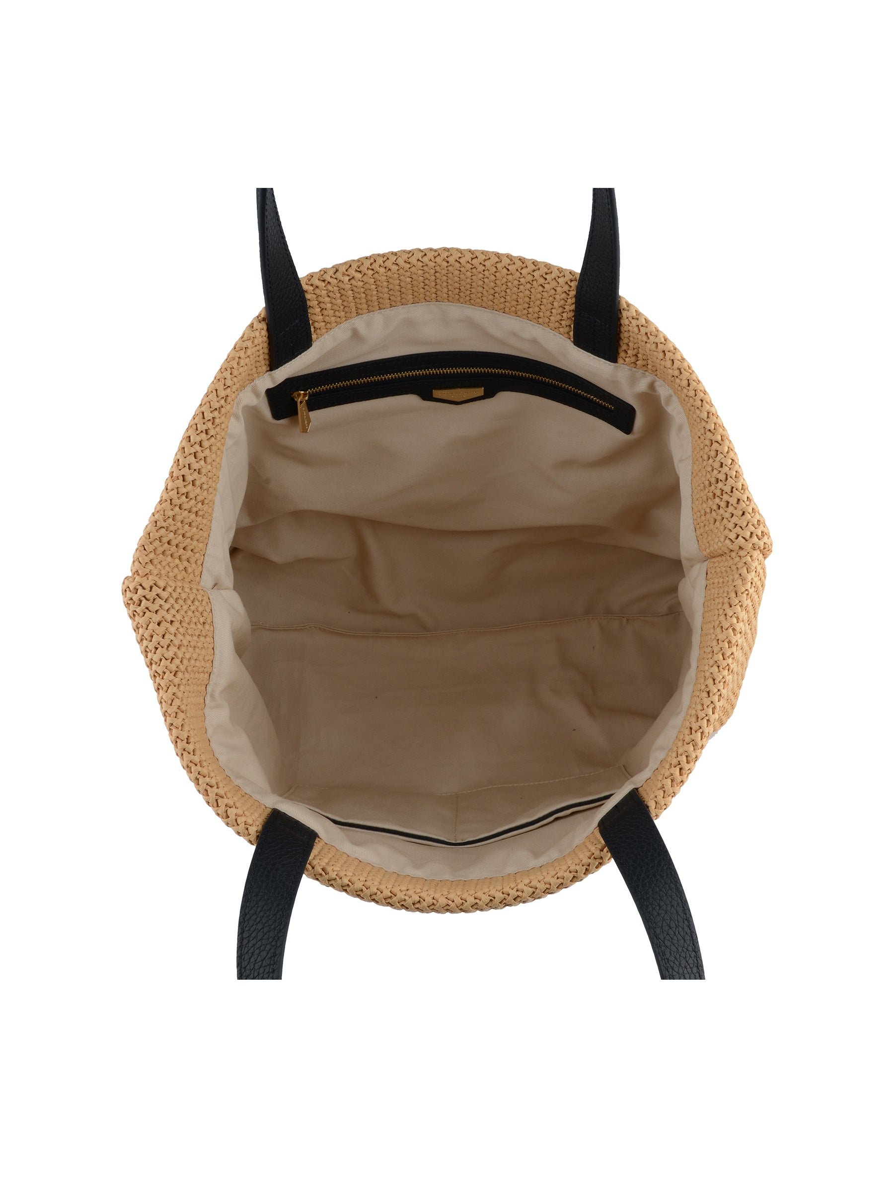 Straw shoulder bag trimmed with leather POURCHET Blue