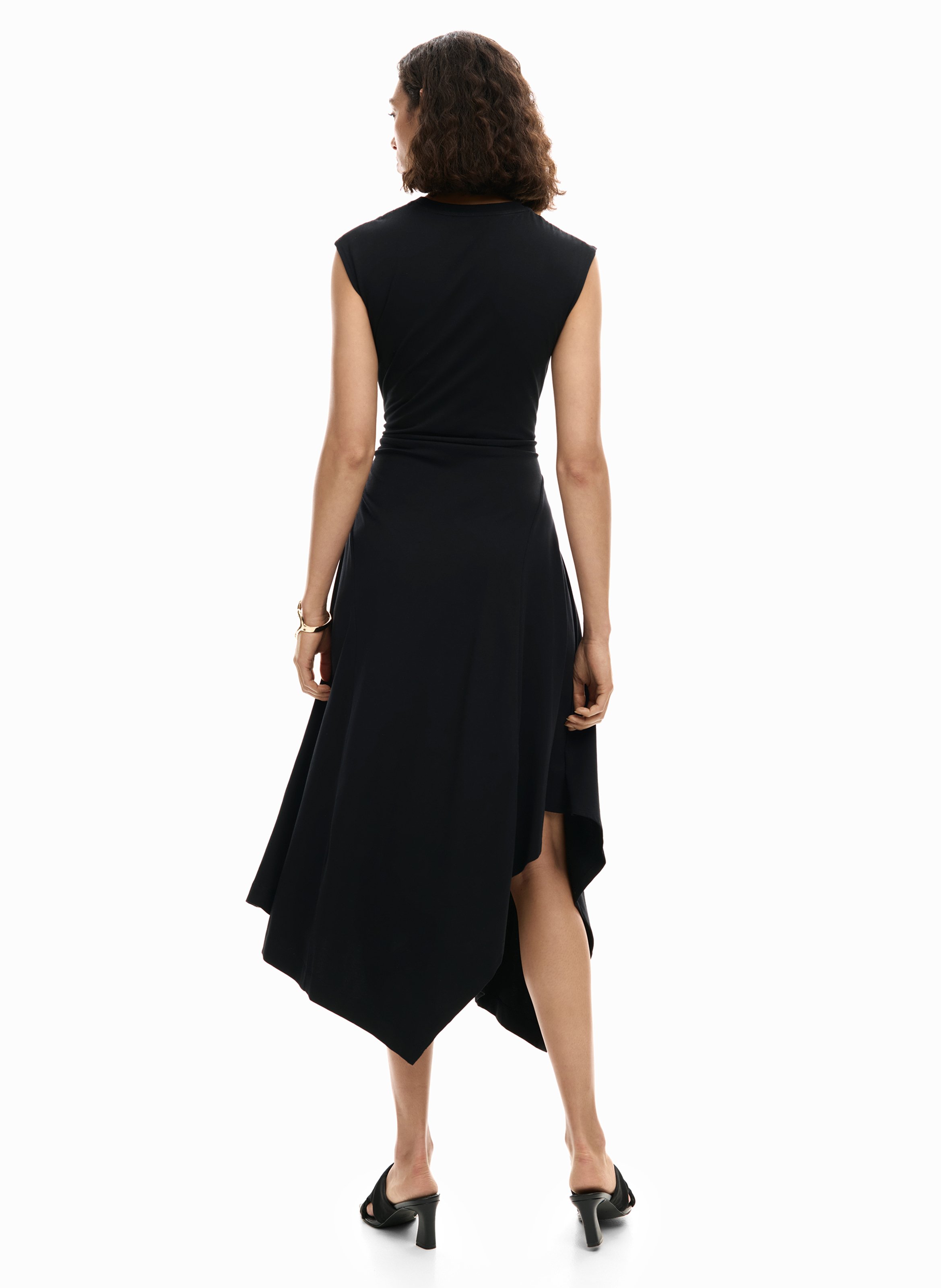 Asymmetric cotton-blend midi dress DESIGUAL Black