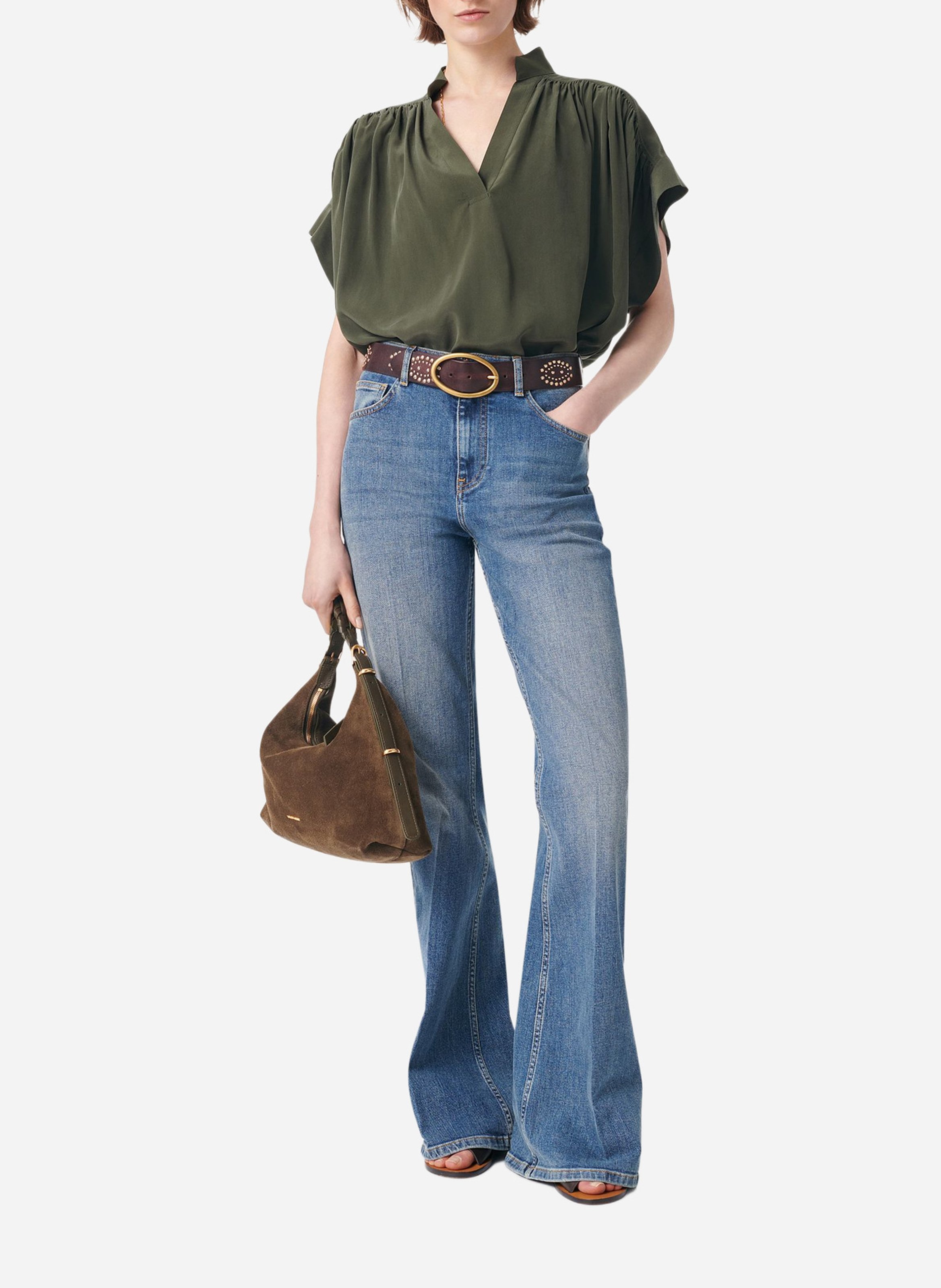 Blouse fluide en soie VANESSA BRUNO Vert