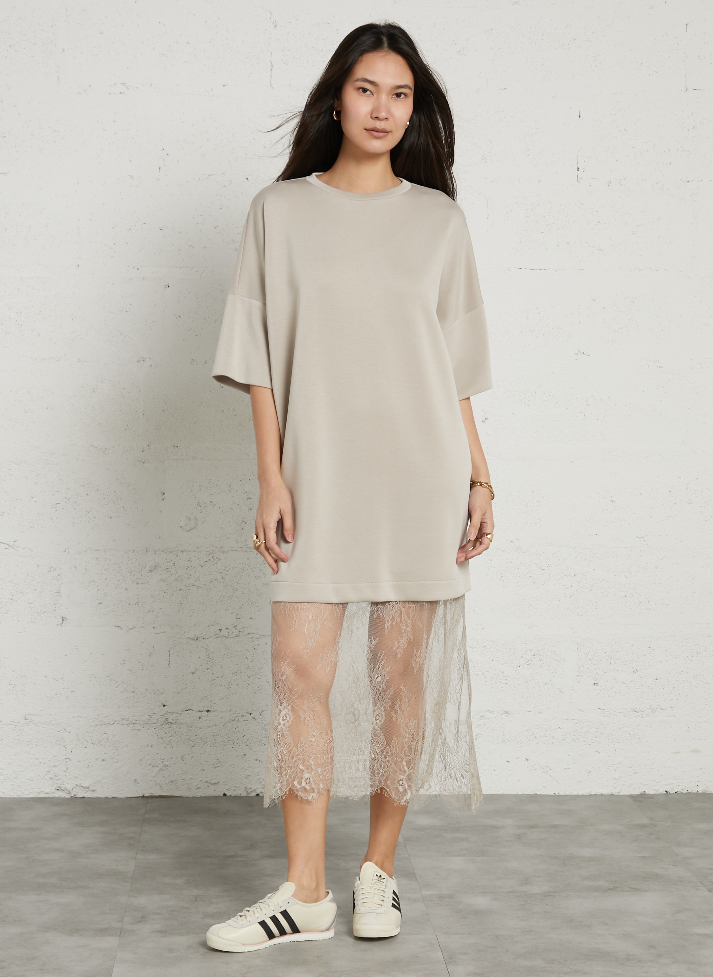 Long straight dress IMPERIAL Beige