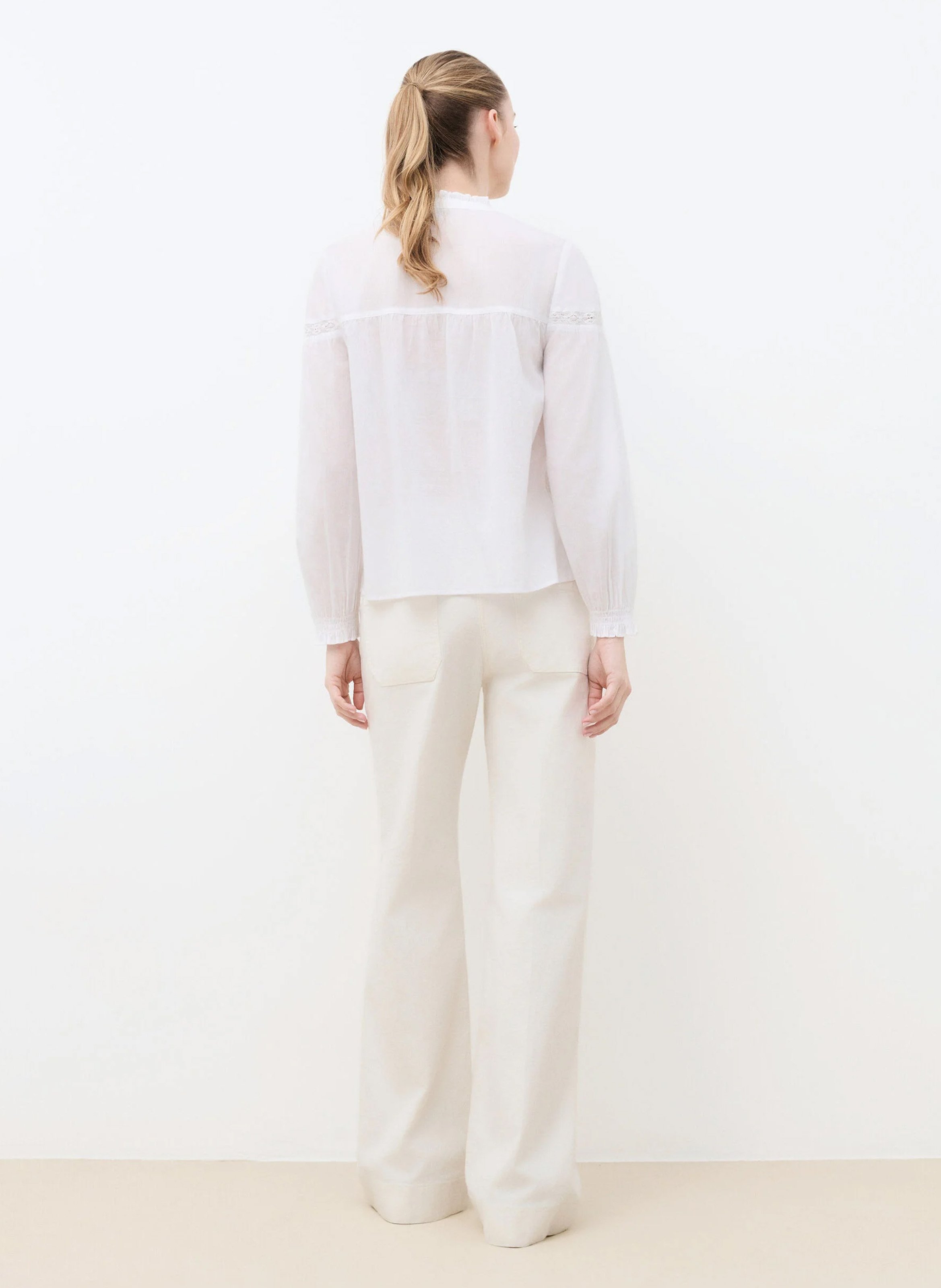 Blouse ample en coton CAROLL Blanc