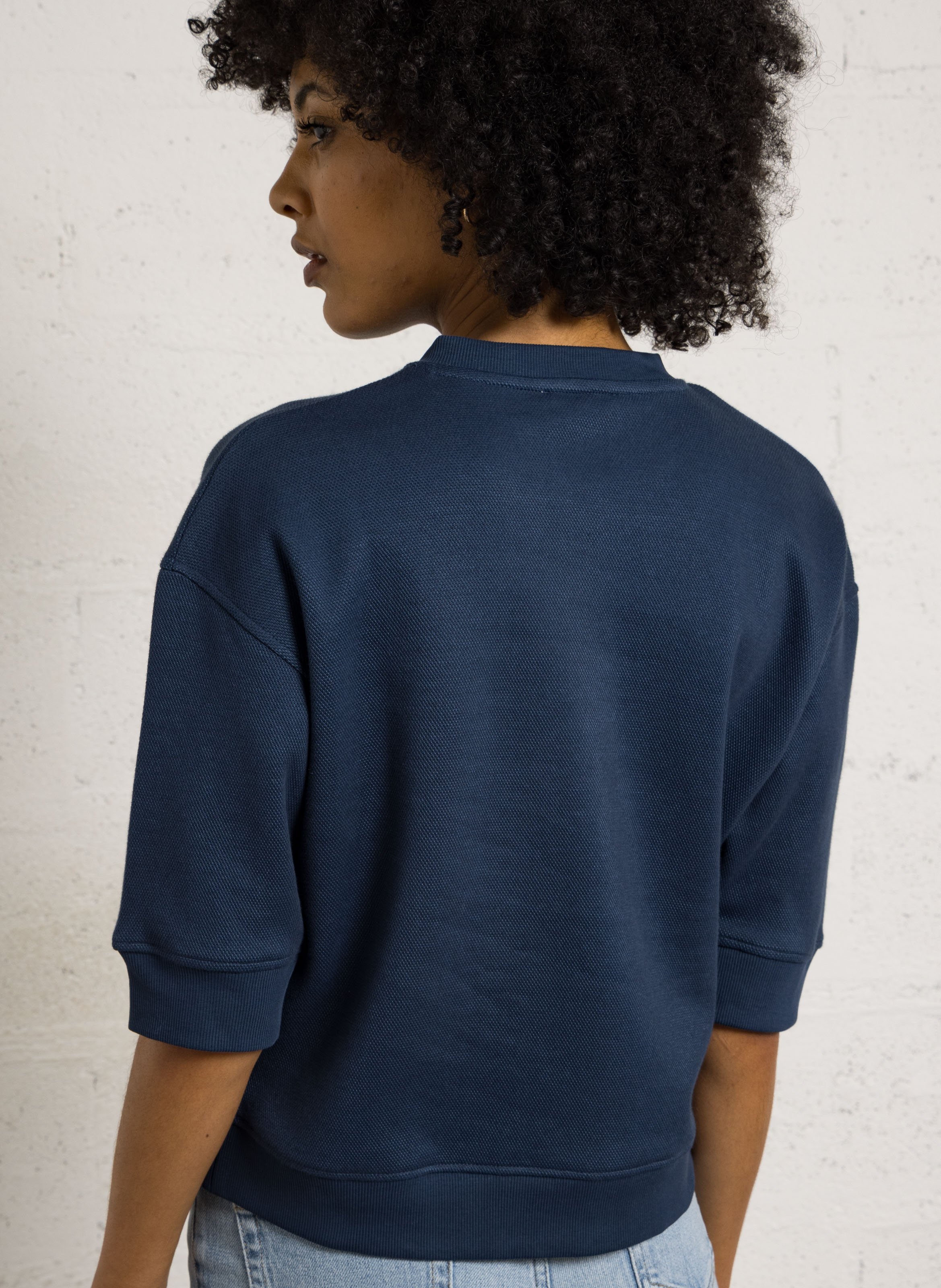 Top col rond boutonné uni MAISON 123 Violet