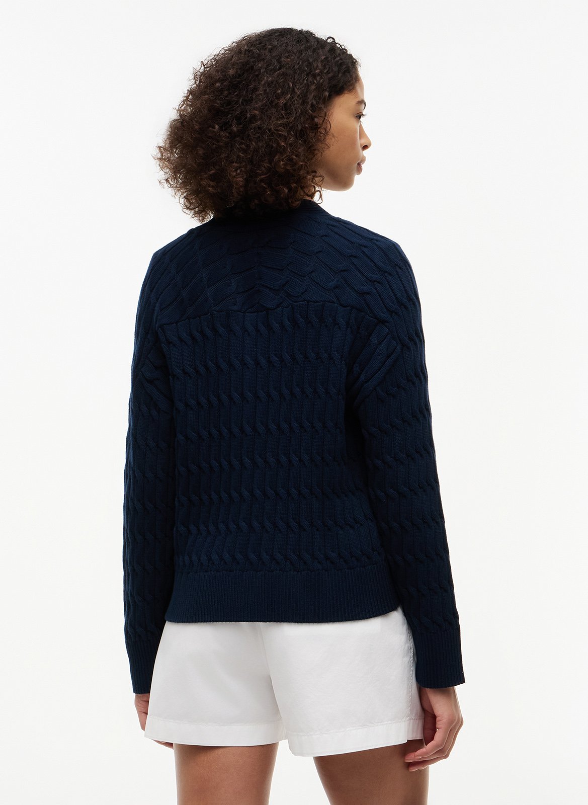 Baumwoll-Strickjacke mit V-Ausschnitt  TOMMY HILFIGER Blau