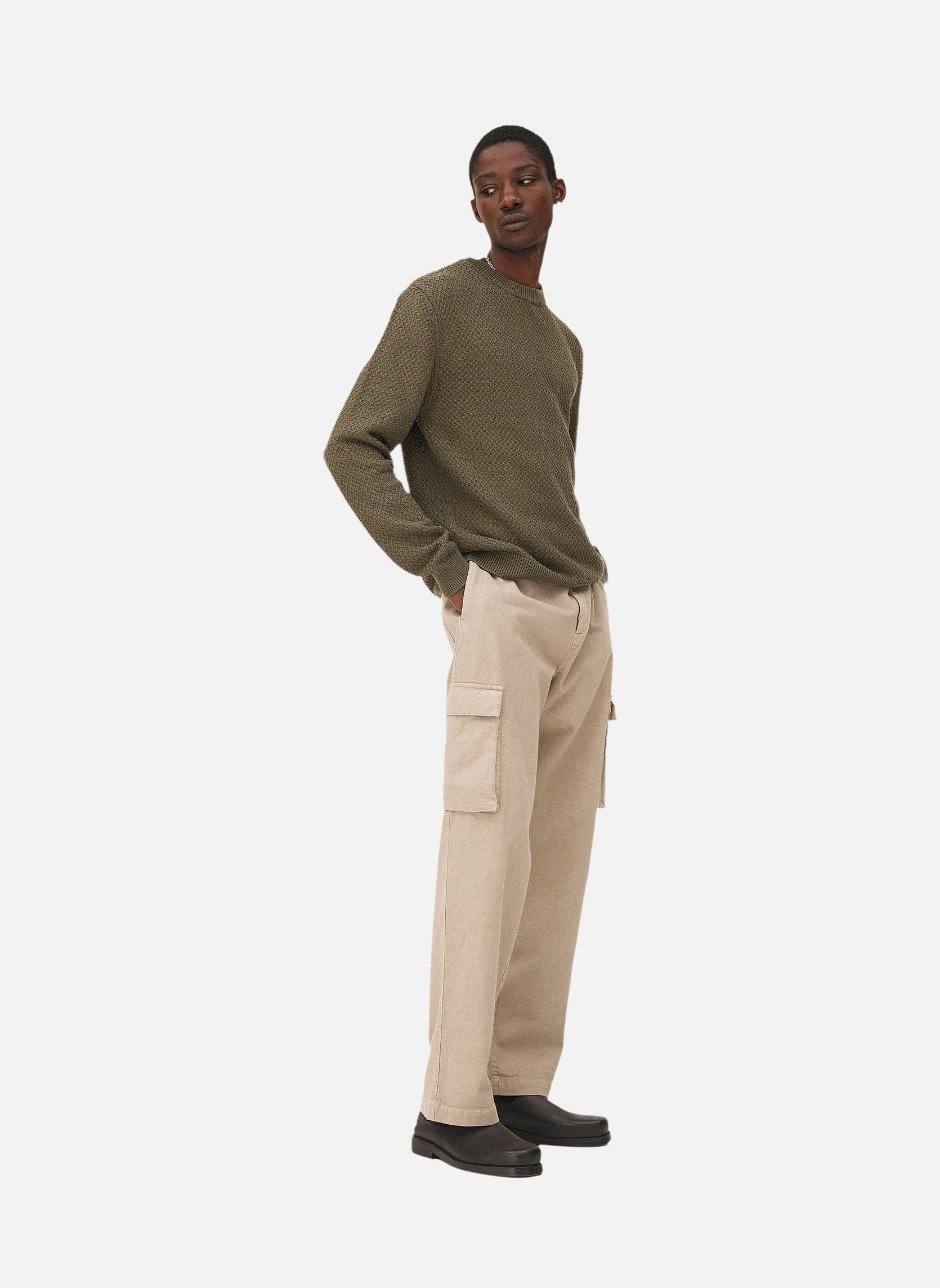 Long-sleeved polo in khaki ROMA Noyoco Green