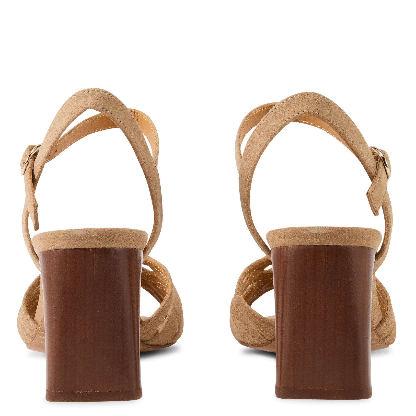Sandales à talon en cuir BOBBIES Beige