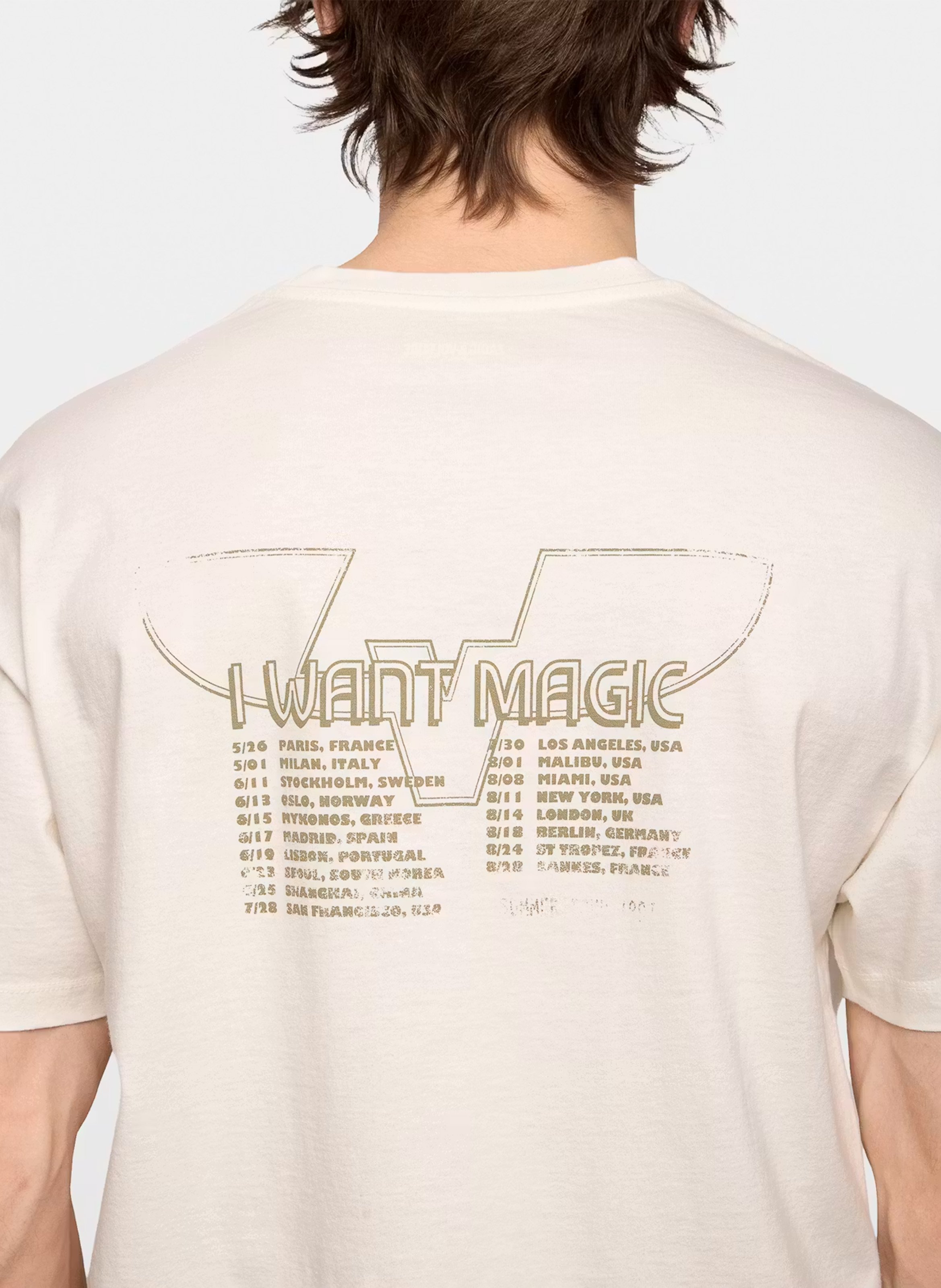 Gerade geschnittenes Rundhals-T-Shirt aus Bio-Baumwolle mit Siebdruck ZADIG&VOLTAIRE Weiss