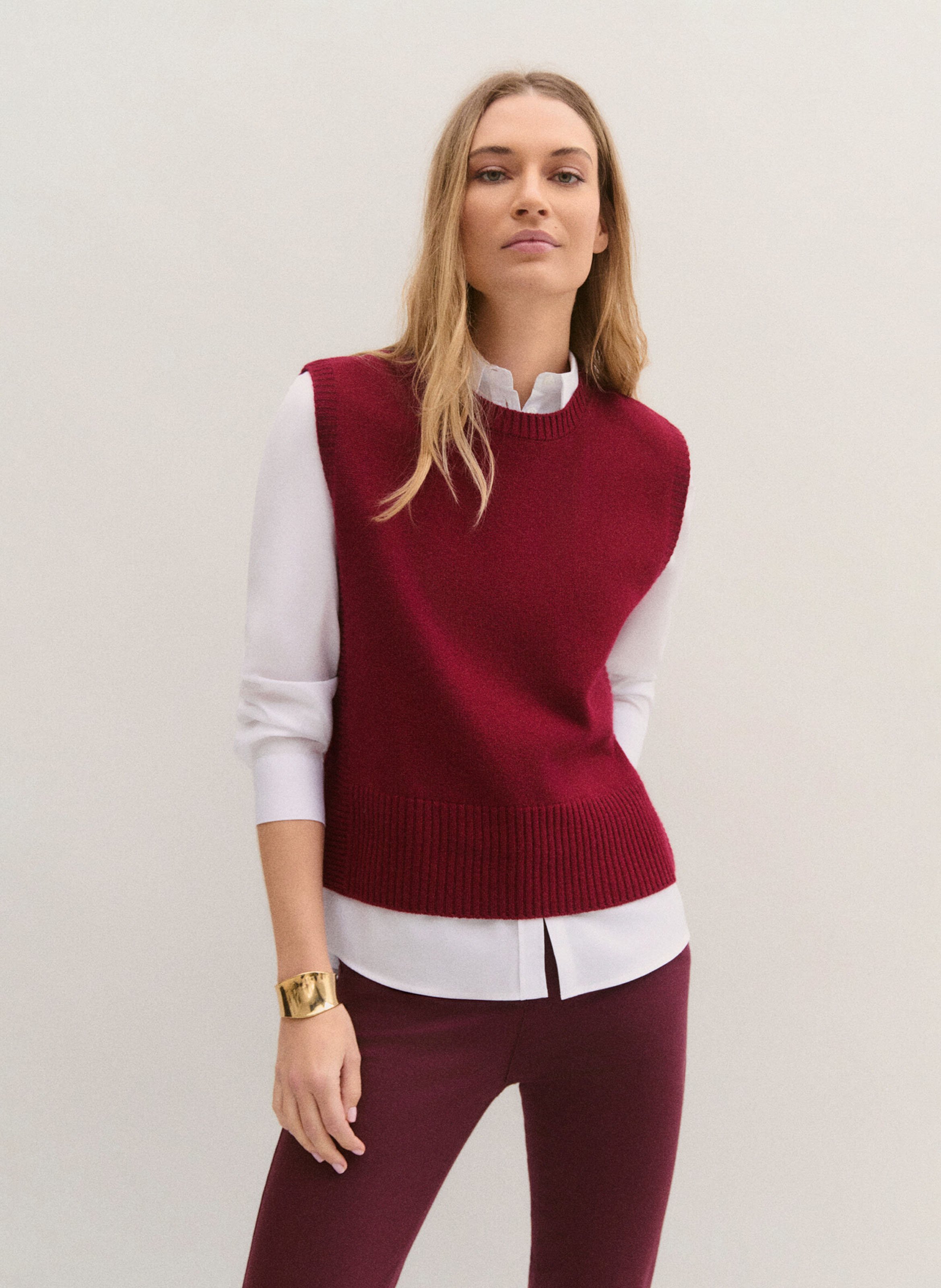 Rundhalspullover aus Wollmix CAROLL Rot