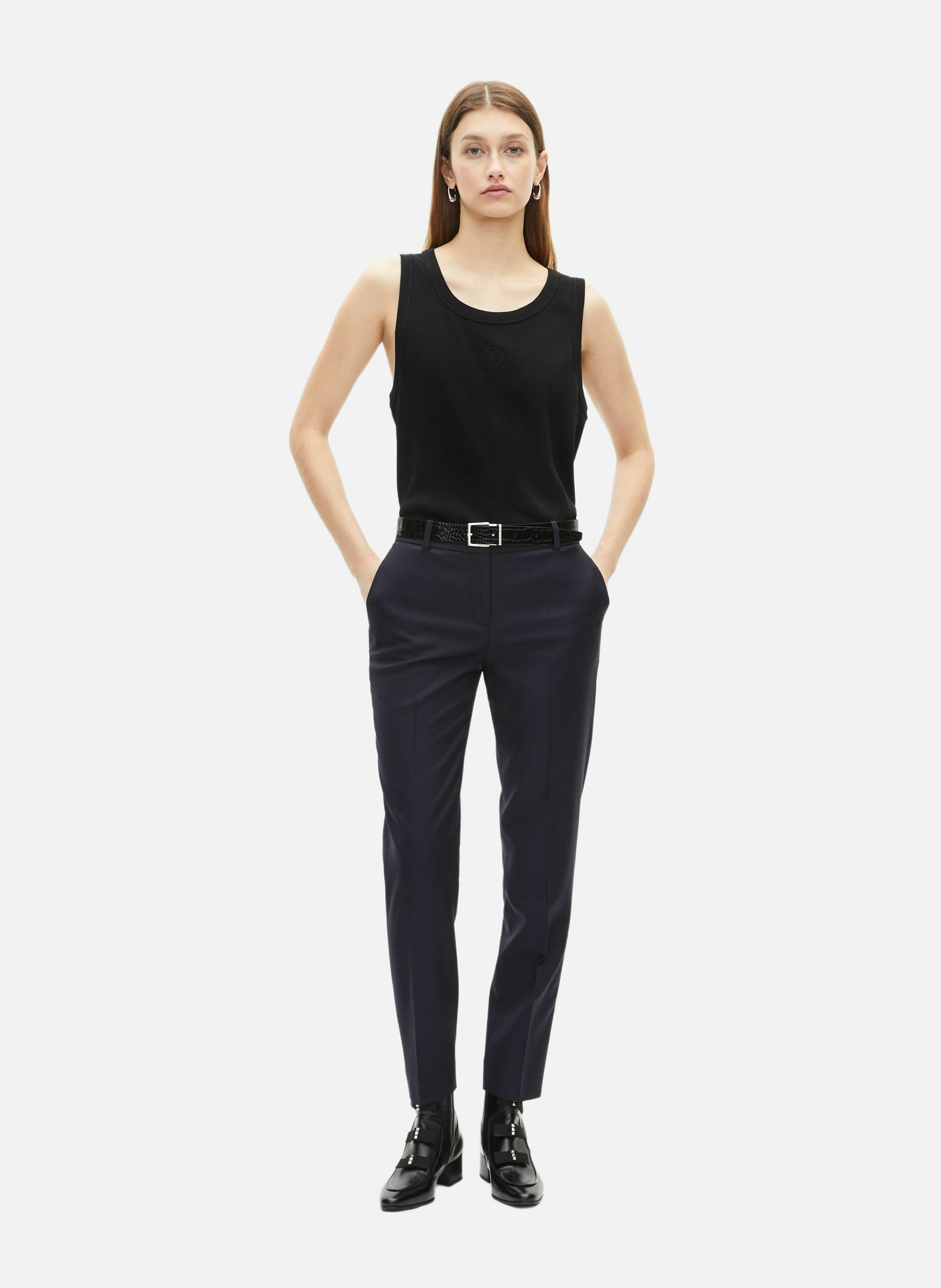 Tailored wool trousers with a slim fit | Blue THE KOOPLES Women