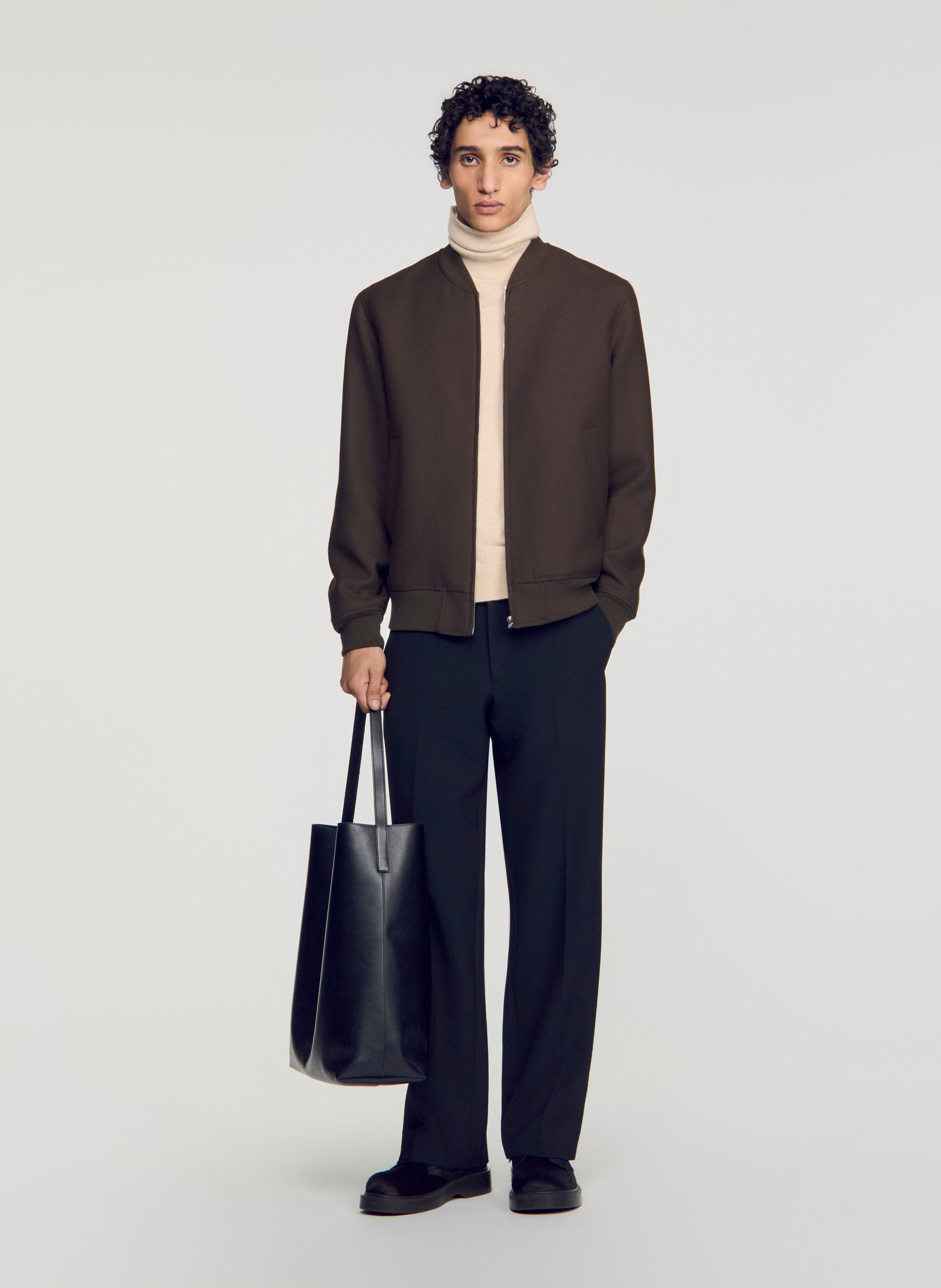Blouson mit College-Kragen SANDRO Beige