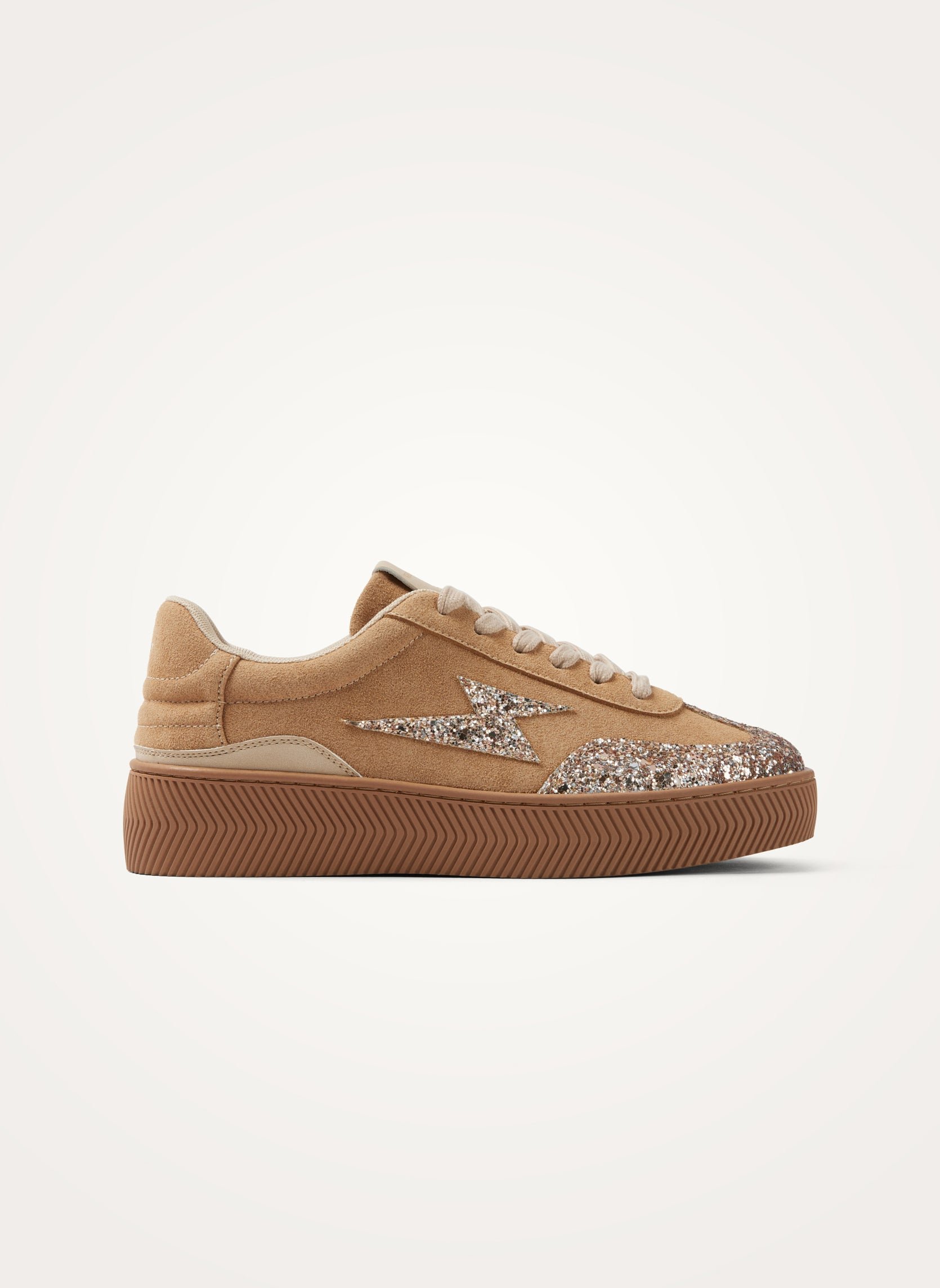 Low-top glitter sneakers VANESSA WU Beige