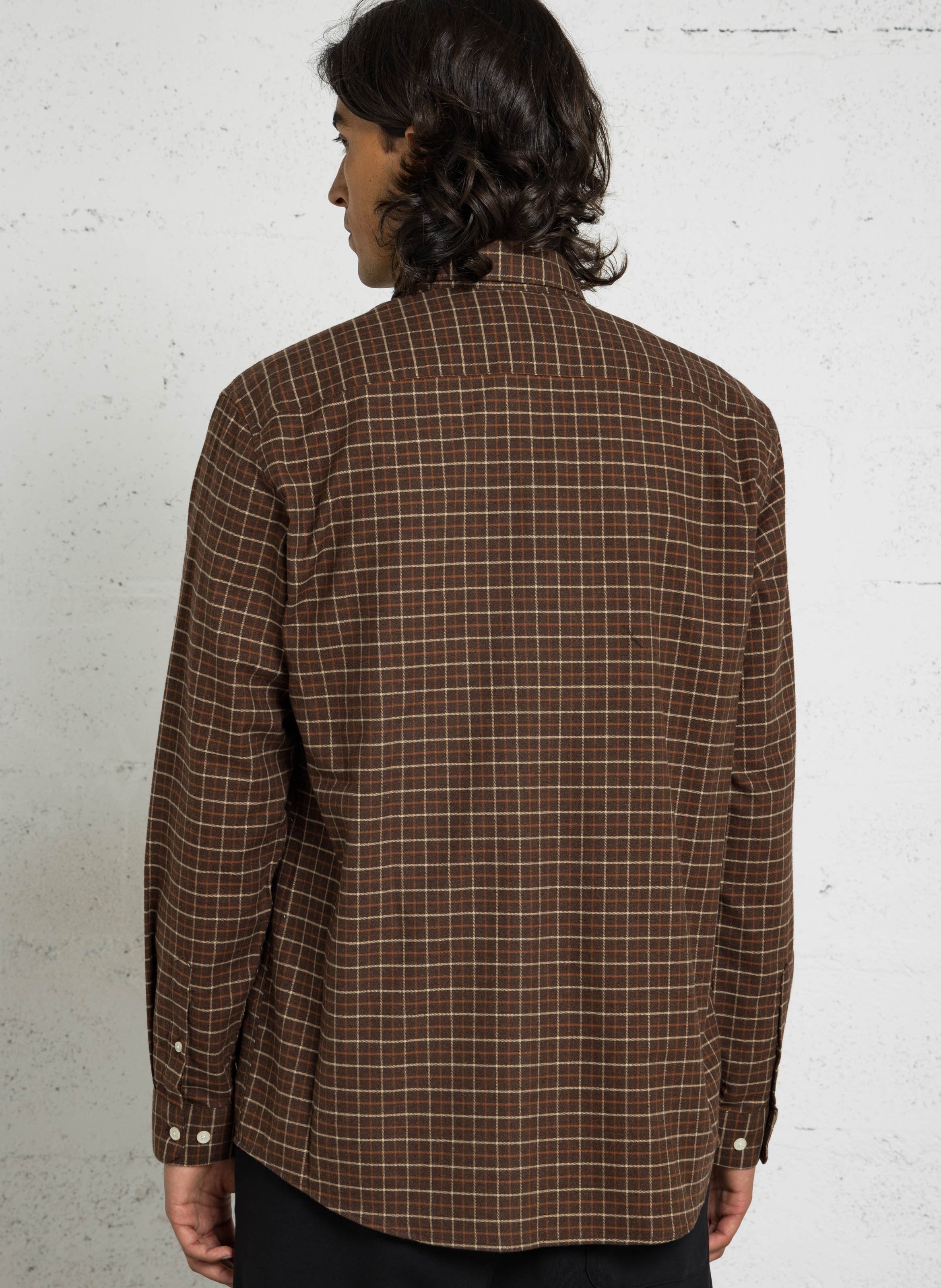 Chemise col américain en coton AU PRINTEMPS PARIS Marron