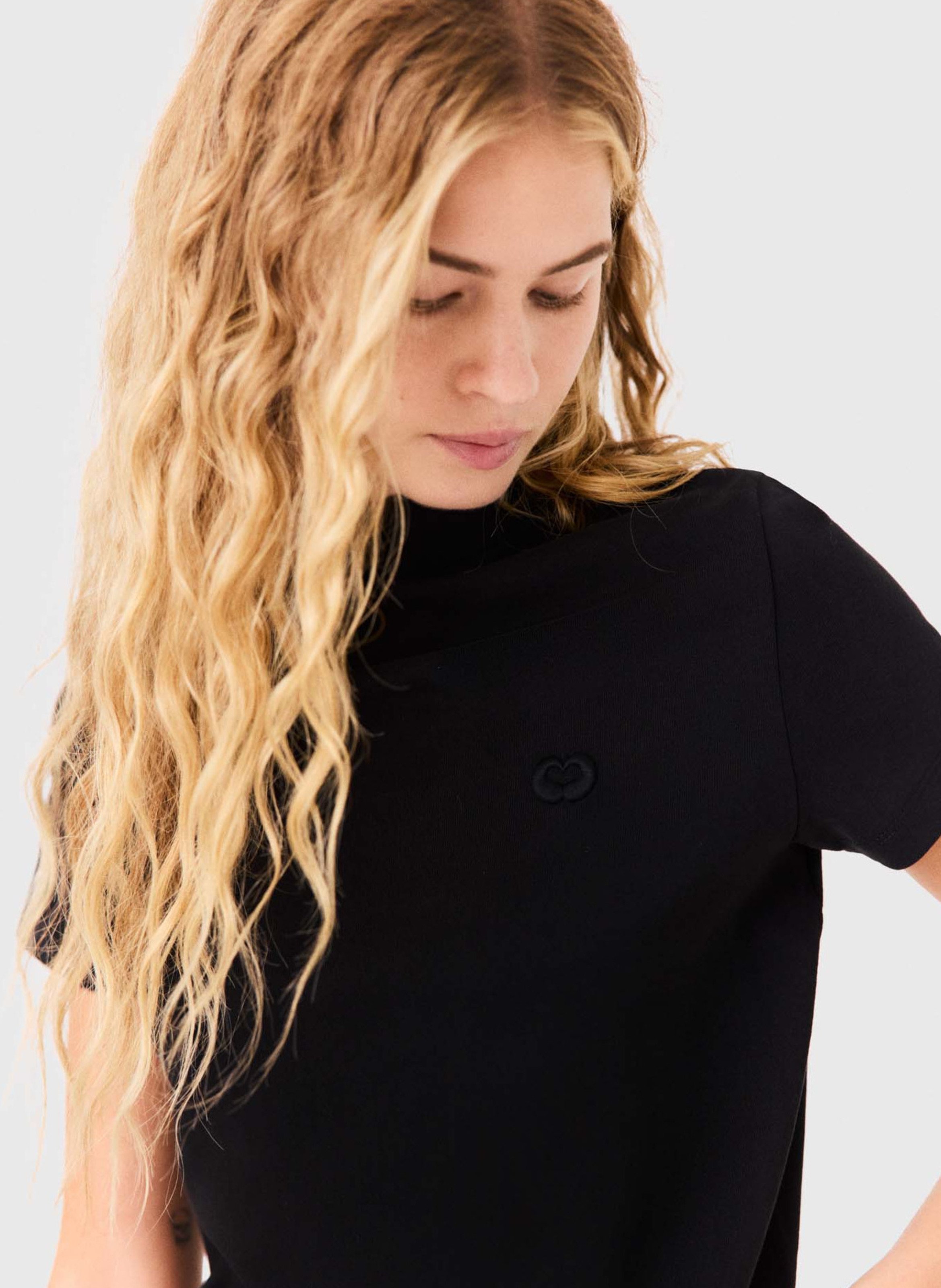 Tee-shirt droit en coton MAJE Noir