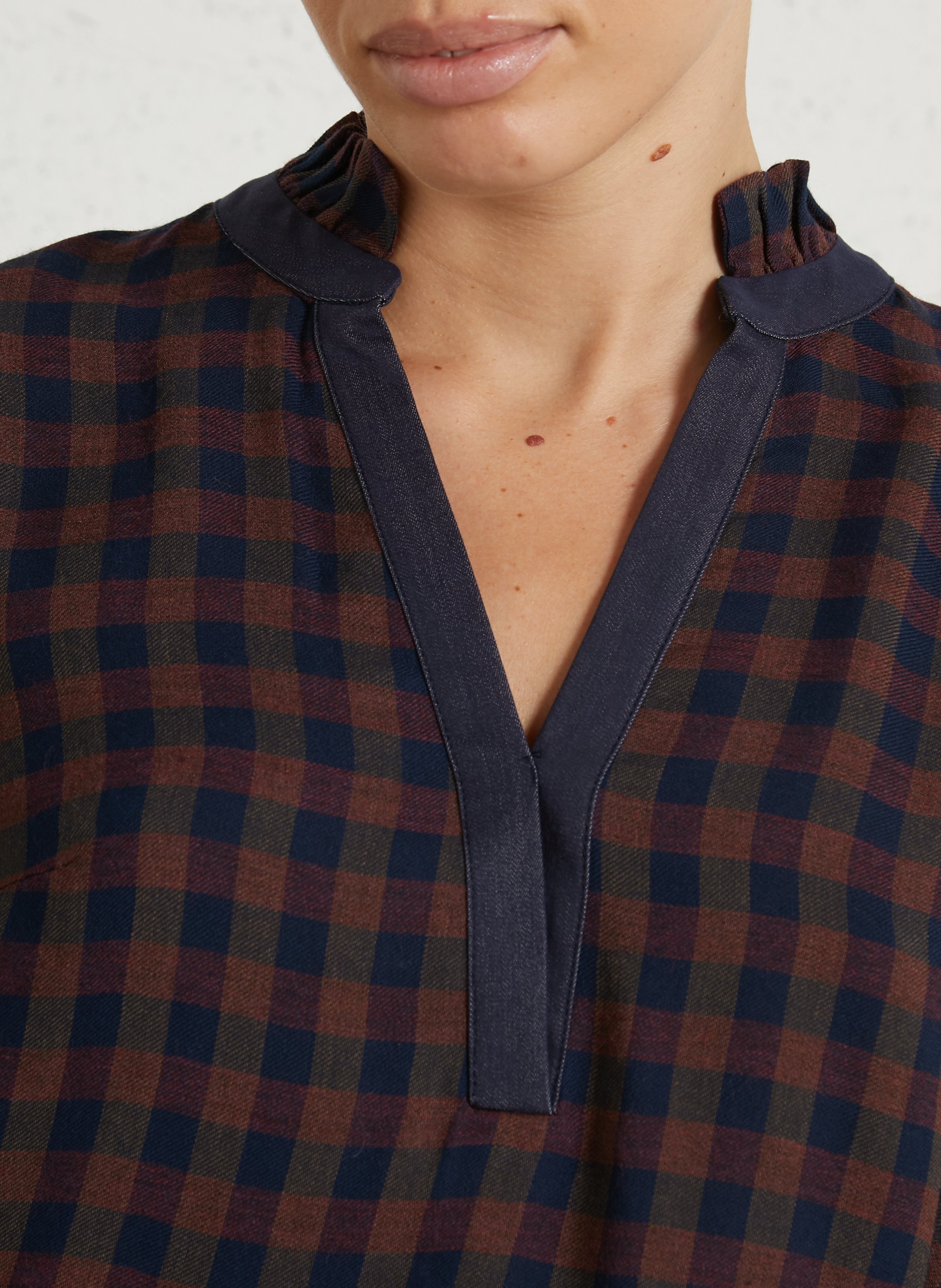 Rechte blouse met Tunesische kraag MAISON 123 Blauw
