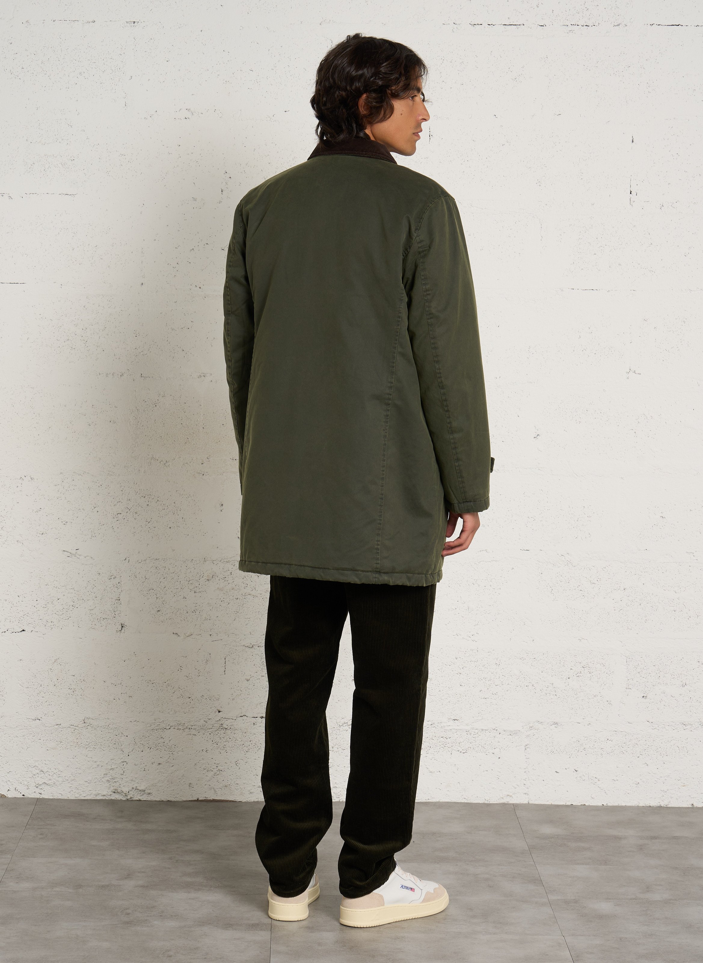 Blouson zippé à col velours côtelé BOMBERS ORIGINAL Kaki