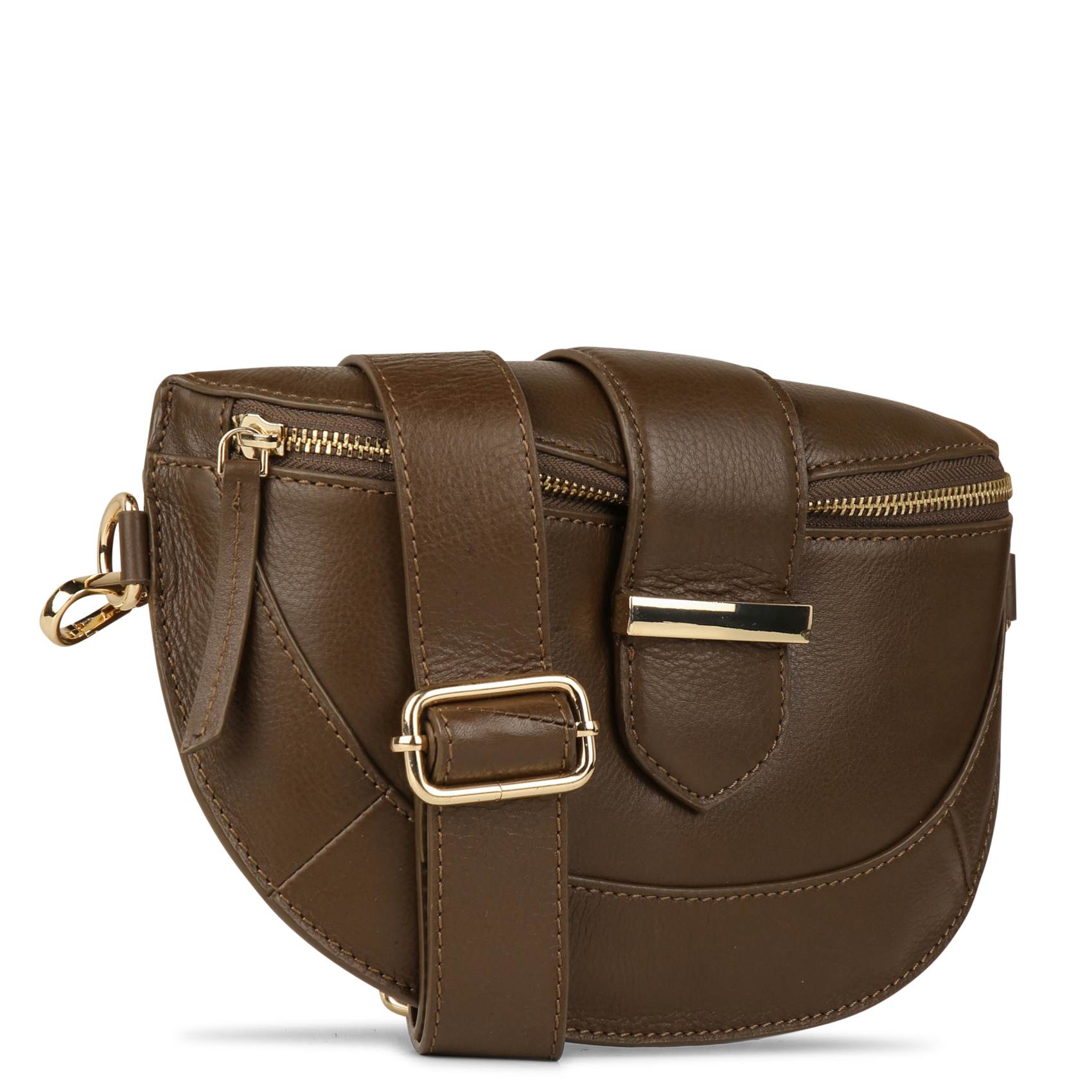 Leren heuptasje | Kaki MAISON 123 Dames