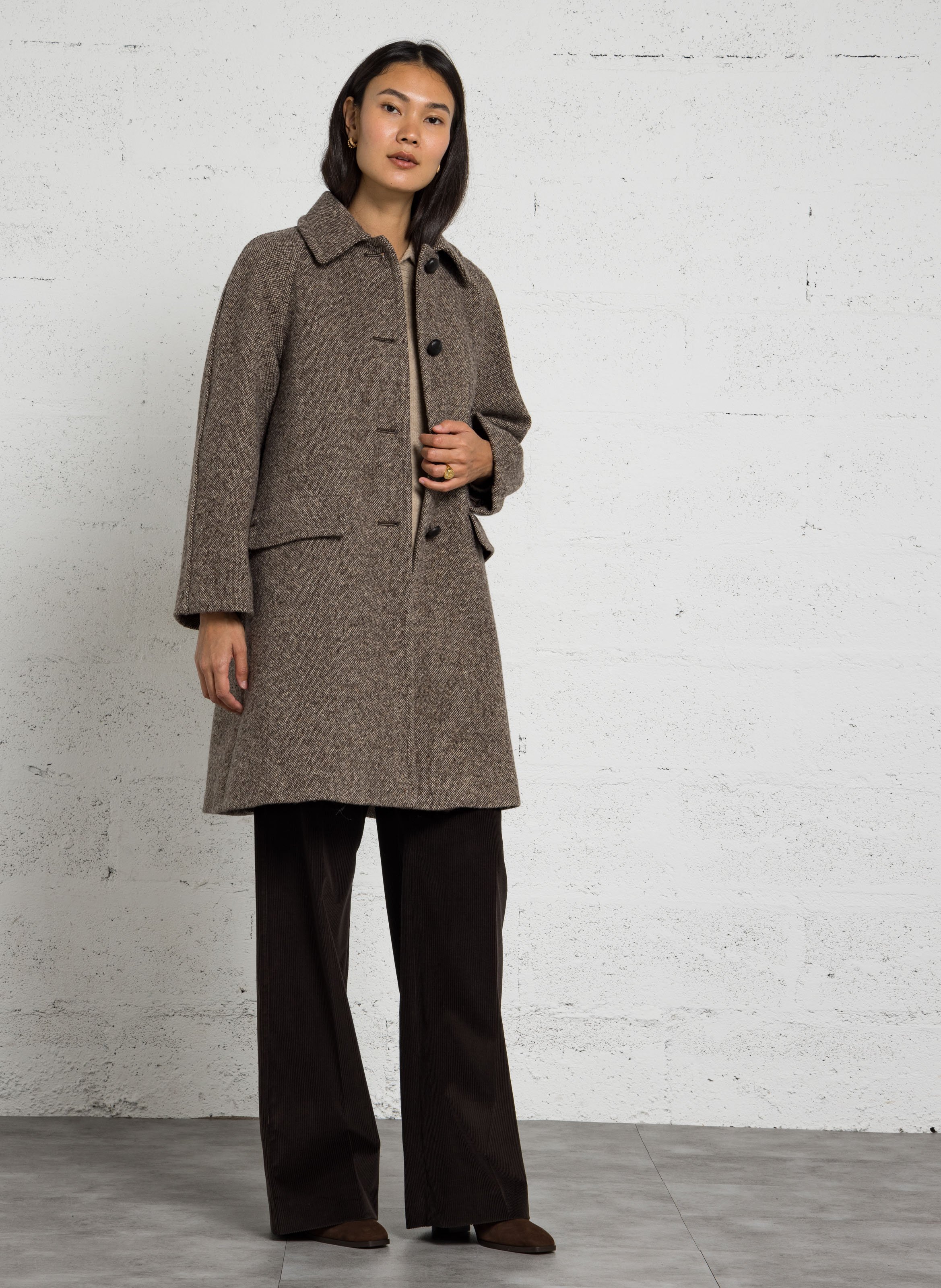 Wool-blend coat with tailored collar MAX MARA WEEK END Brown