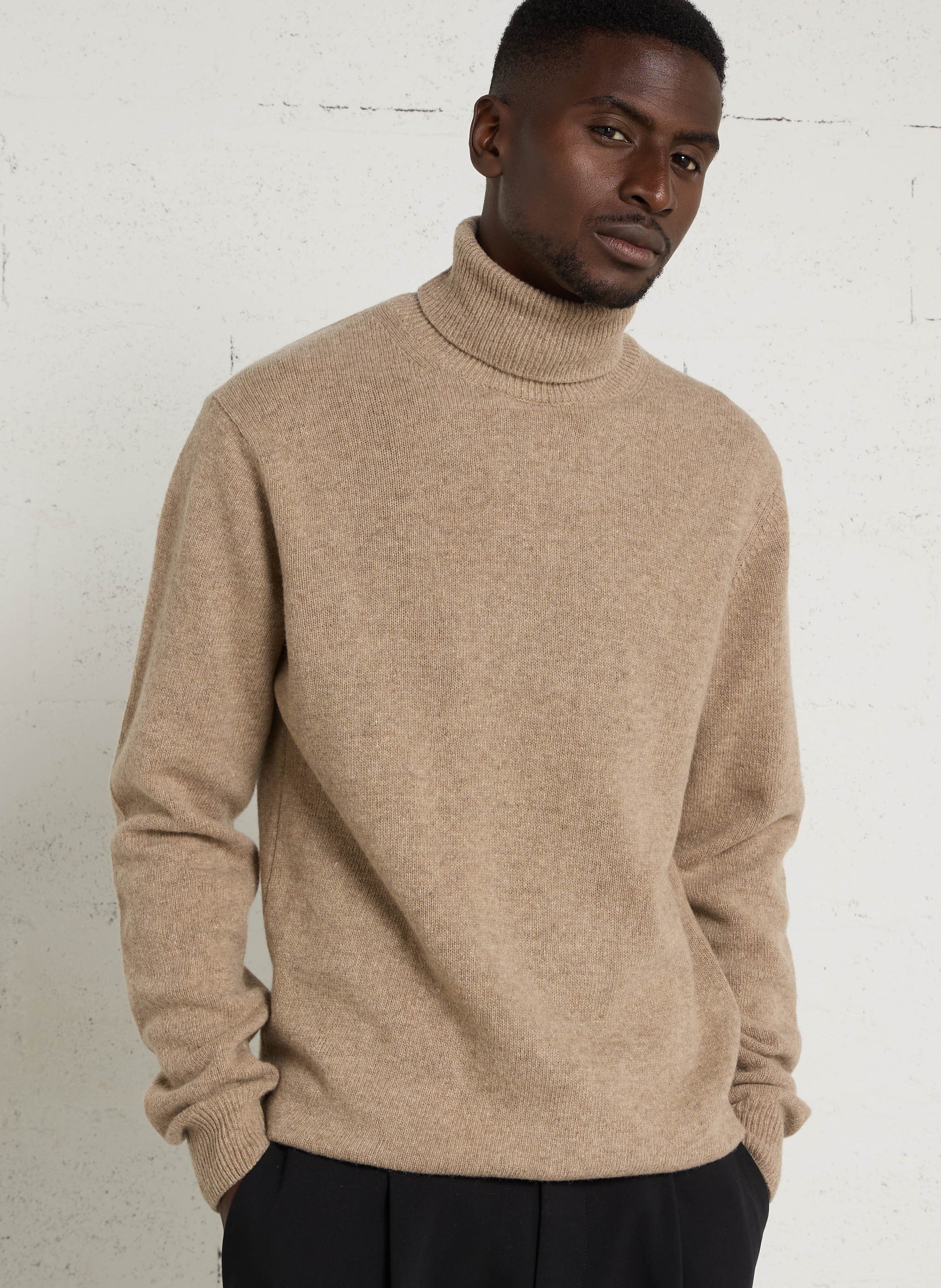 Pull droit col roulé en laine mélangée CASUAL FRIDAY Beige