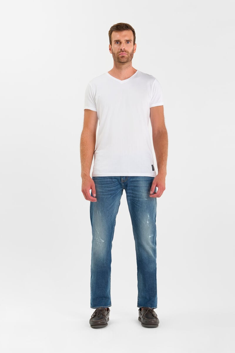 Straight-leg zip jeans LE TEMPS DES CERISES Blue